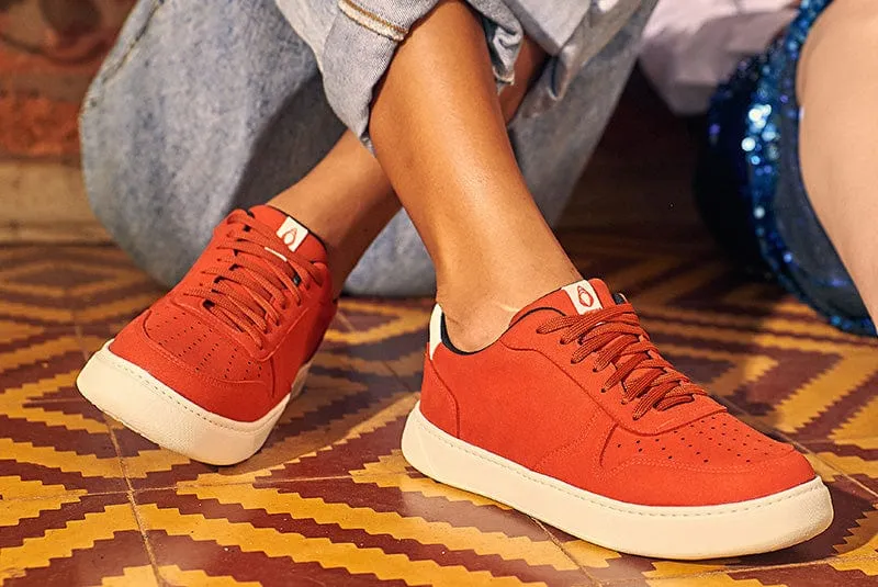 645 Unisex Vegan Leather Sneakers | Red