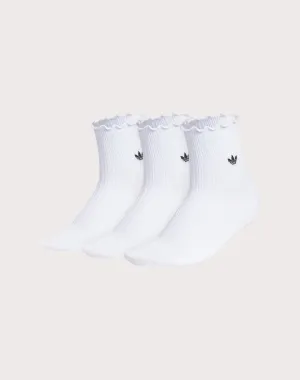 Adidas Originals Ruffle Quarter Crew Socks 3-Pack