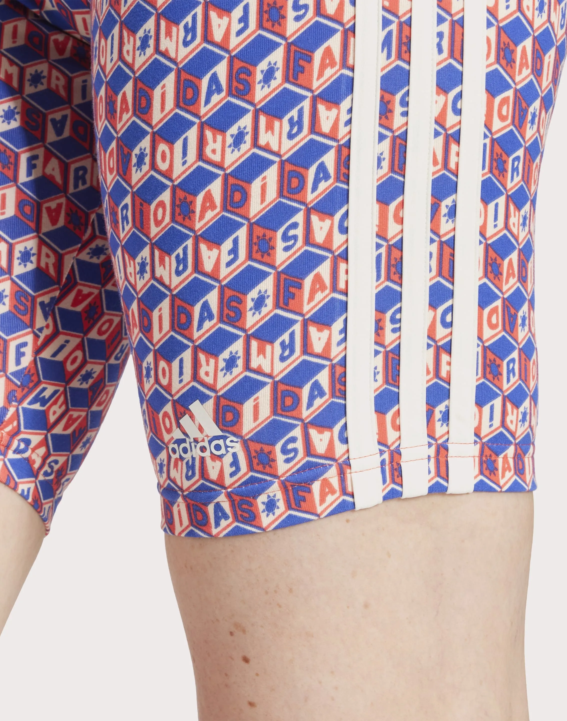 Adidas x FARM All Over Print Blue/Red Bike Shorts