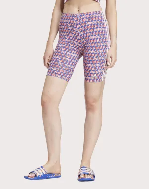 Adidas x FARM All Over Print Blue/Red Bike Shorts