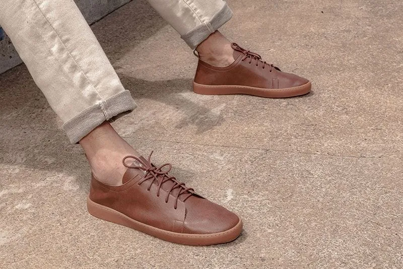 Andy Unisex Vegan Leather Sneakers | Brown
