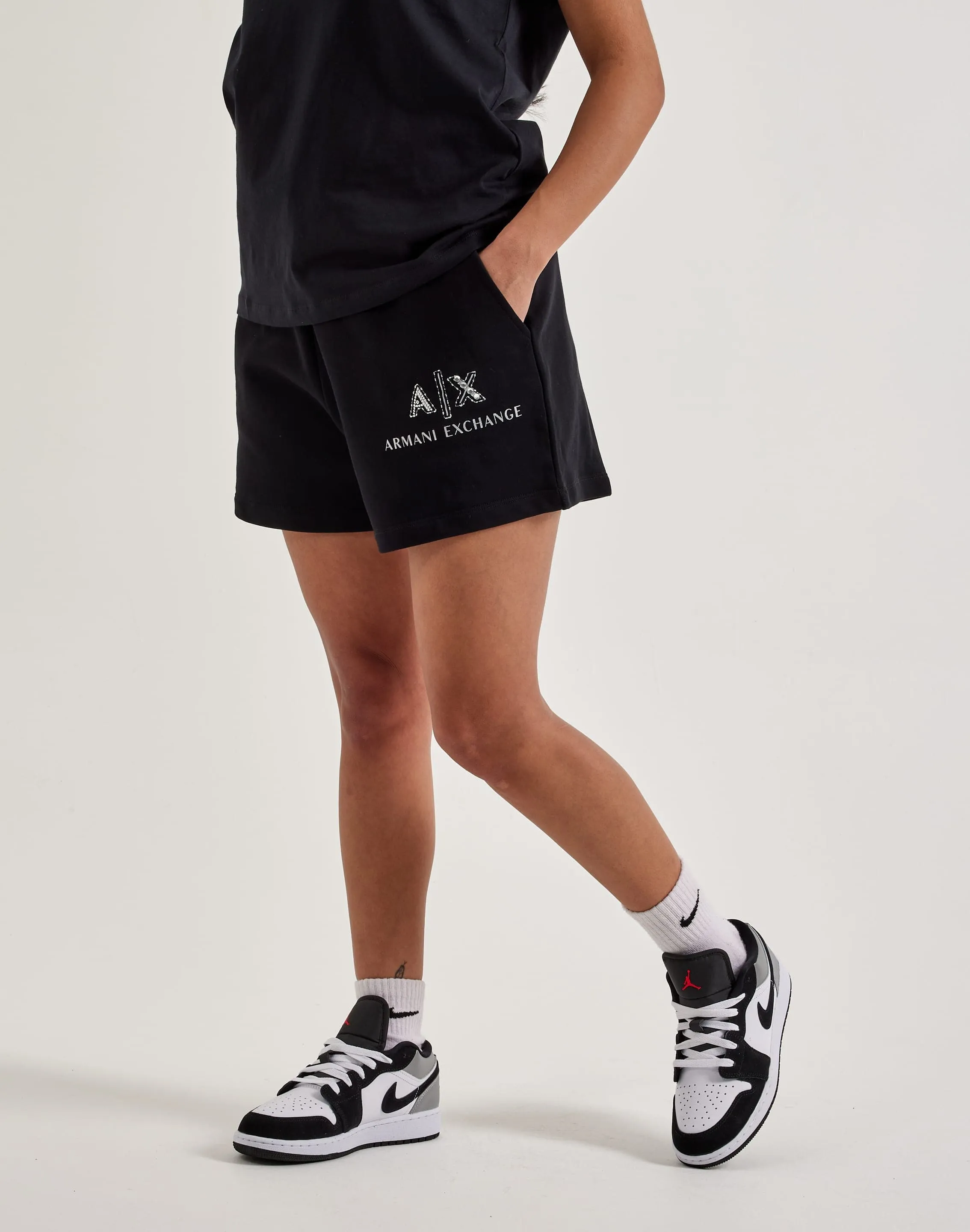 Armani Exchange Embellished Logo Shorts