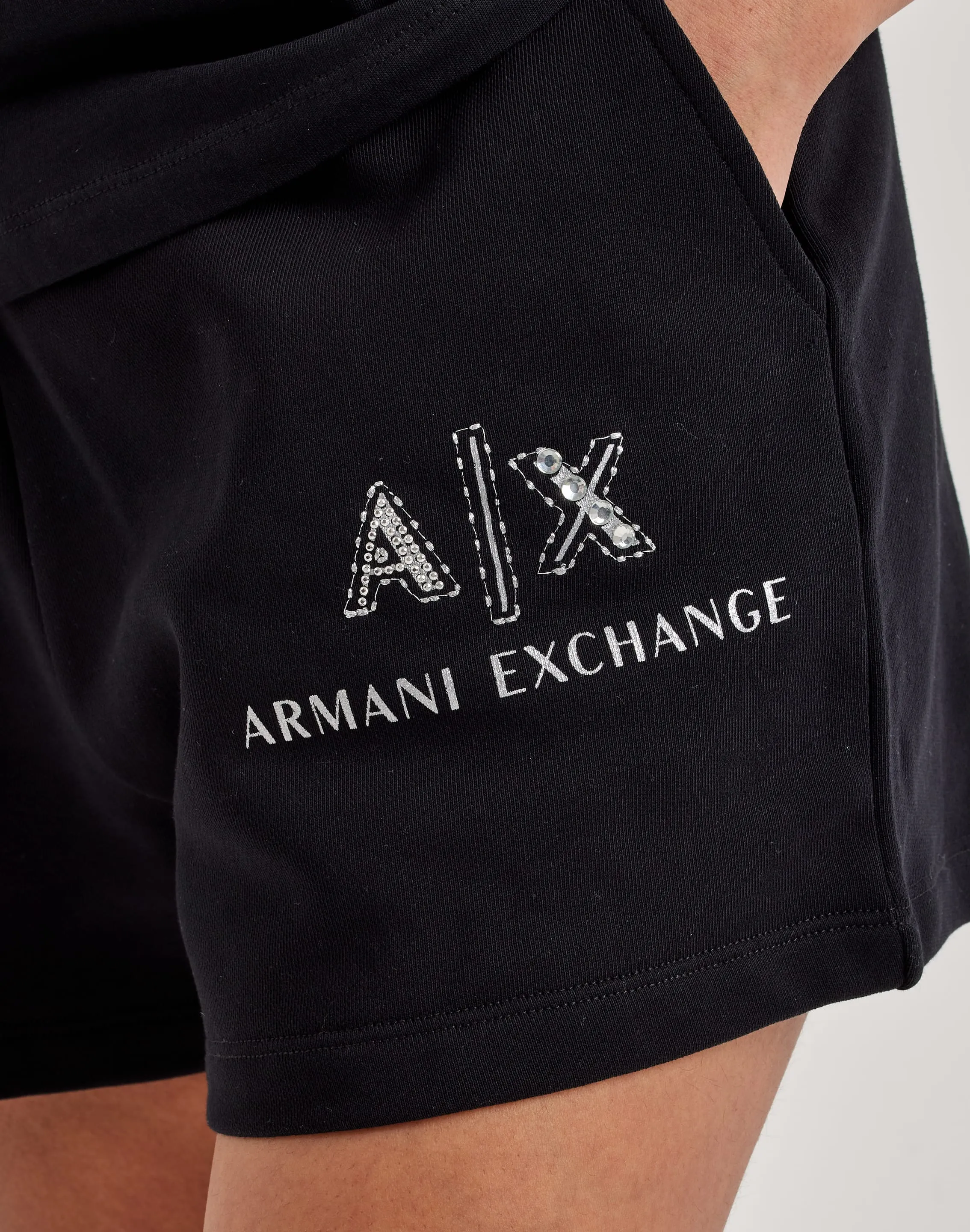 Armani Exchange Embellished Logo Shorts