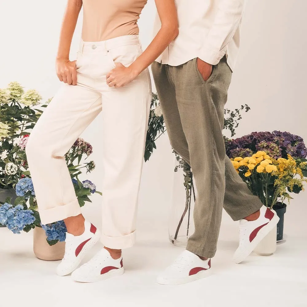 Berlin Unisex Pi?atex & Apple Leather Vegan Sneakers | Red