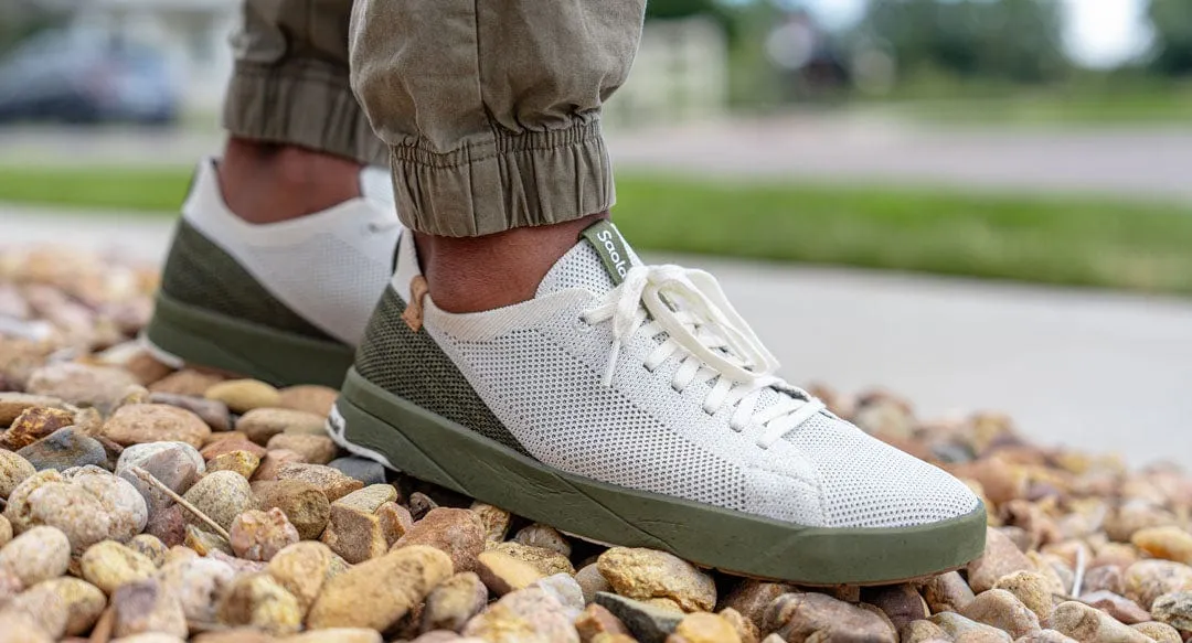 Cannon Knit 2.0 Men's Recycled PET Sneakers | White & Burnt Olive