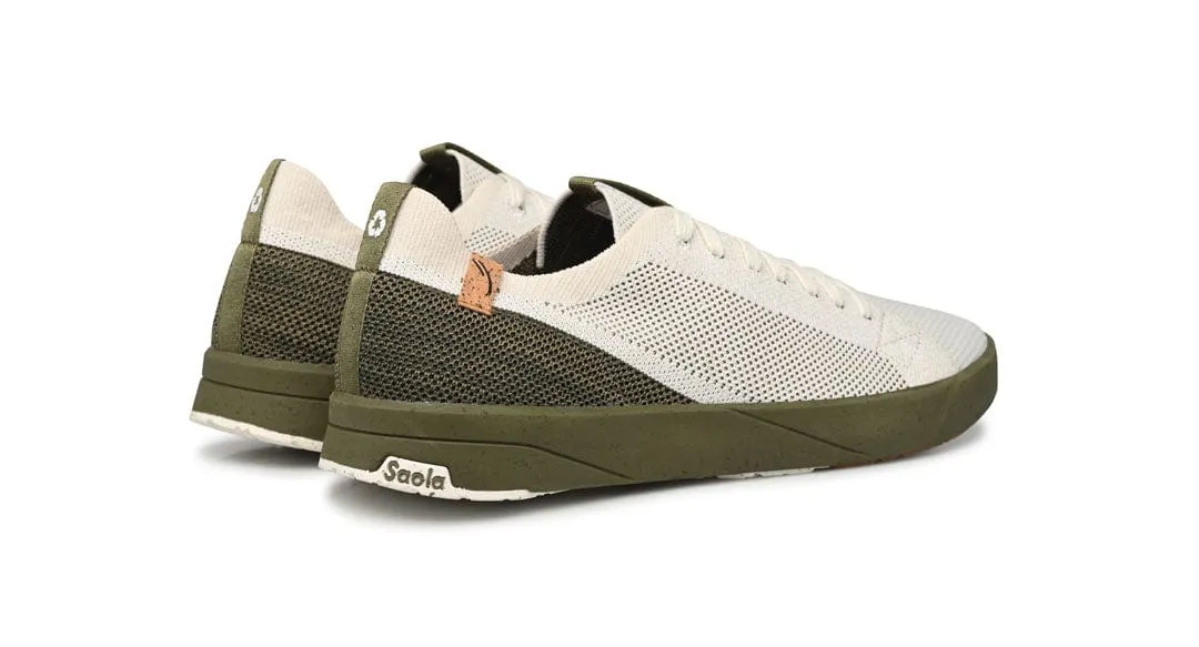 Cannon Knit 2.0 Men's Recycled PET Sneakers | White & Burnt Olive