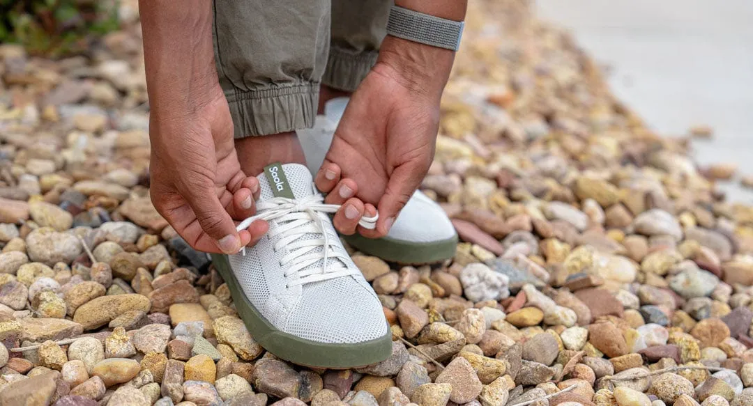 Cannon Knit 2.0 Men's Recycled PET Sneakers | White & Burnt Olive