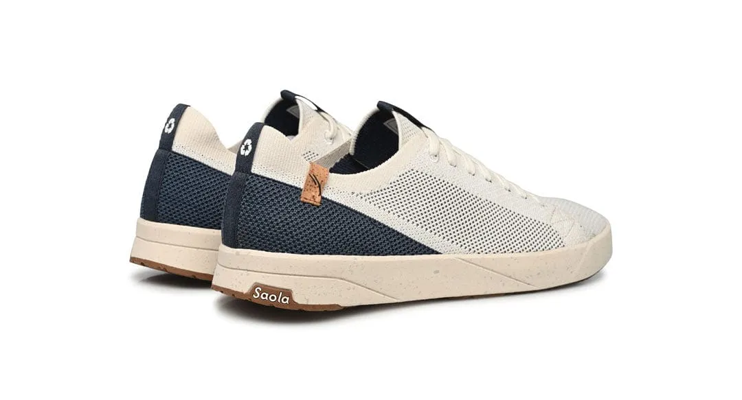 Cannon Knit 2.0 Men's Recycled PET Sneakers | White & Navy