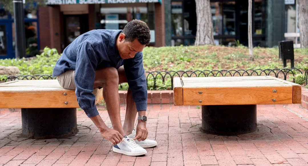 Cannon Knit 2.0 Men's Recycled PET Sneakers | White & Navy