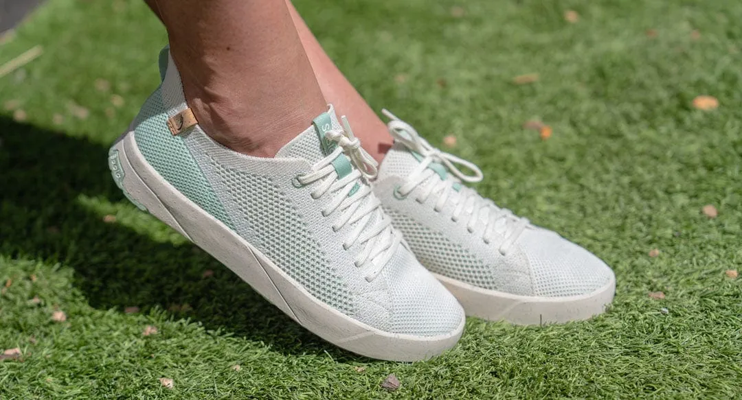 Cannon Knit 2.0 Women's Recycled PET Sneakers | White & Cameo Green