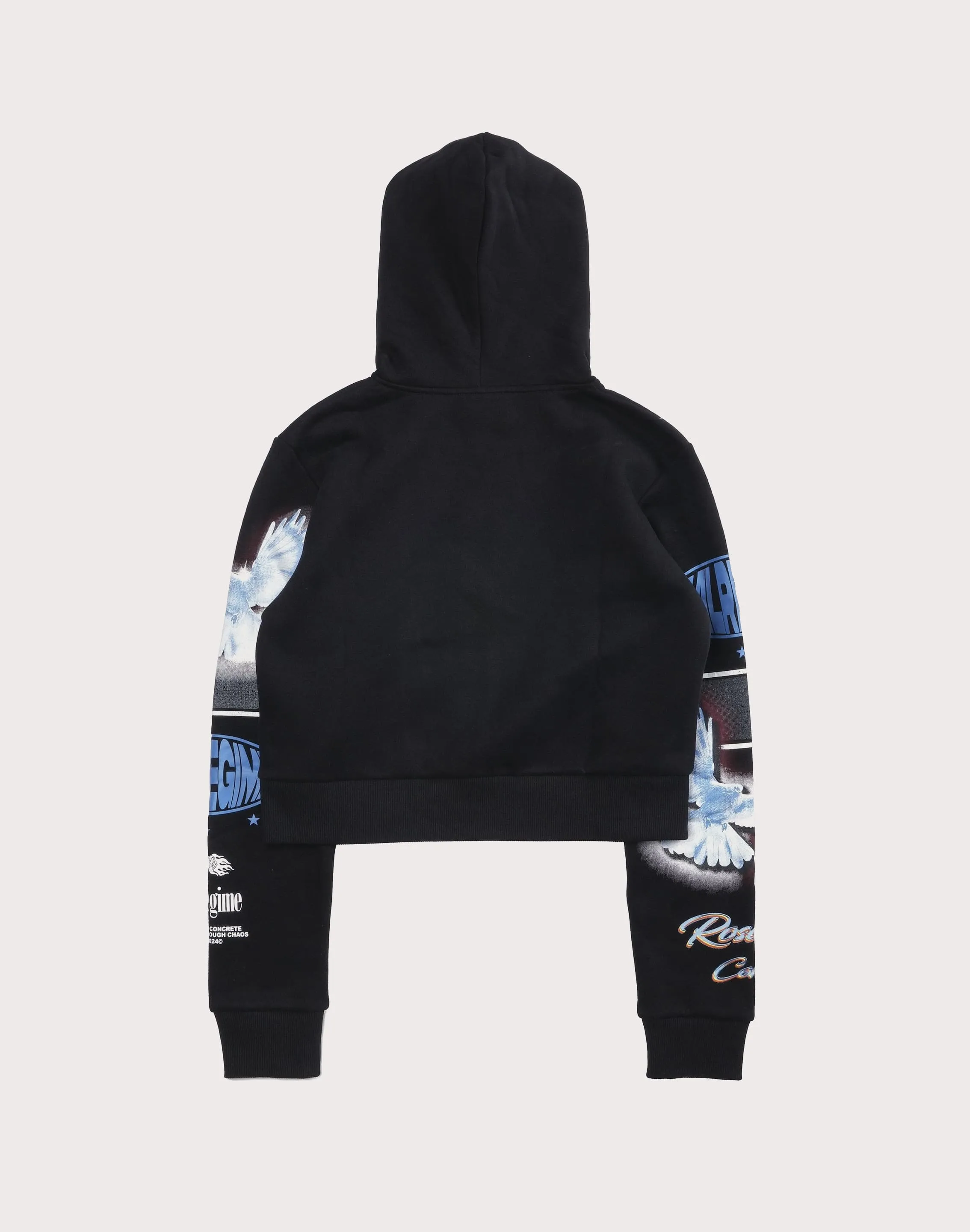 CIVIL CLOTHING Crop Dove Black Hoodie