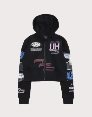CIVIL CLOTHING Crop Dove Black Hoodie