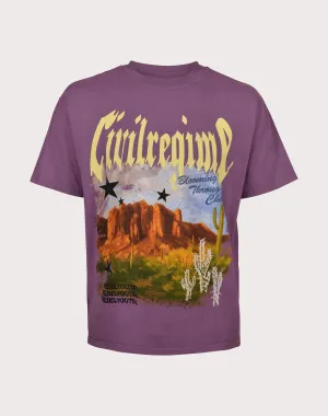 CIVIL CLOTHING Desert Bloom Boxy Pigment Wine Tee