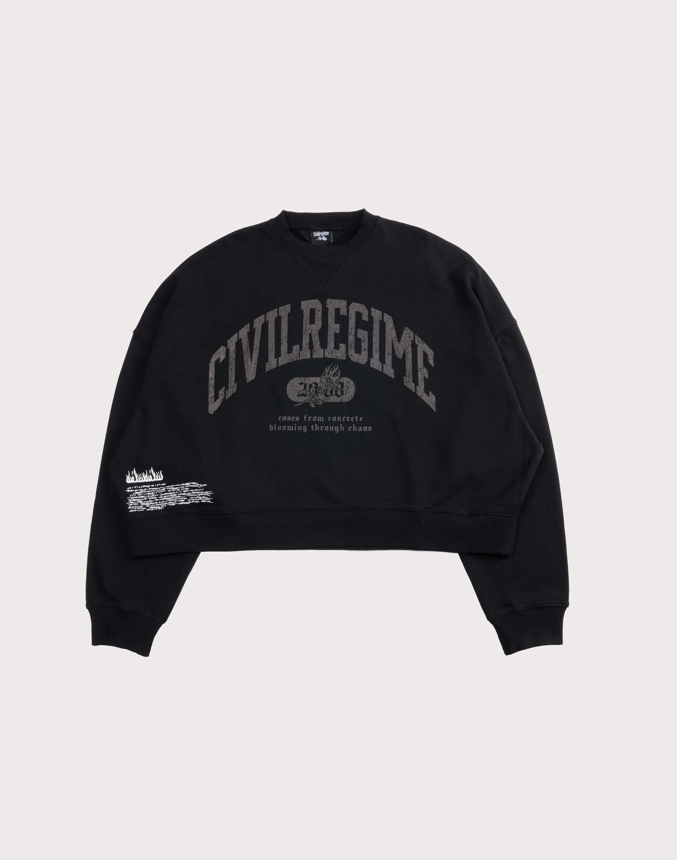 CIVIL CLOTHING Rose Year Cropped Crew