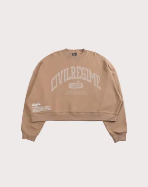 CIVIL CLOTHING Rose Year Cropped Sand Crew