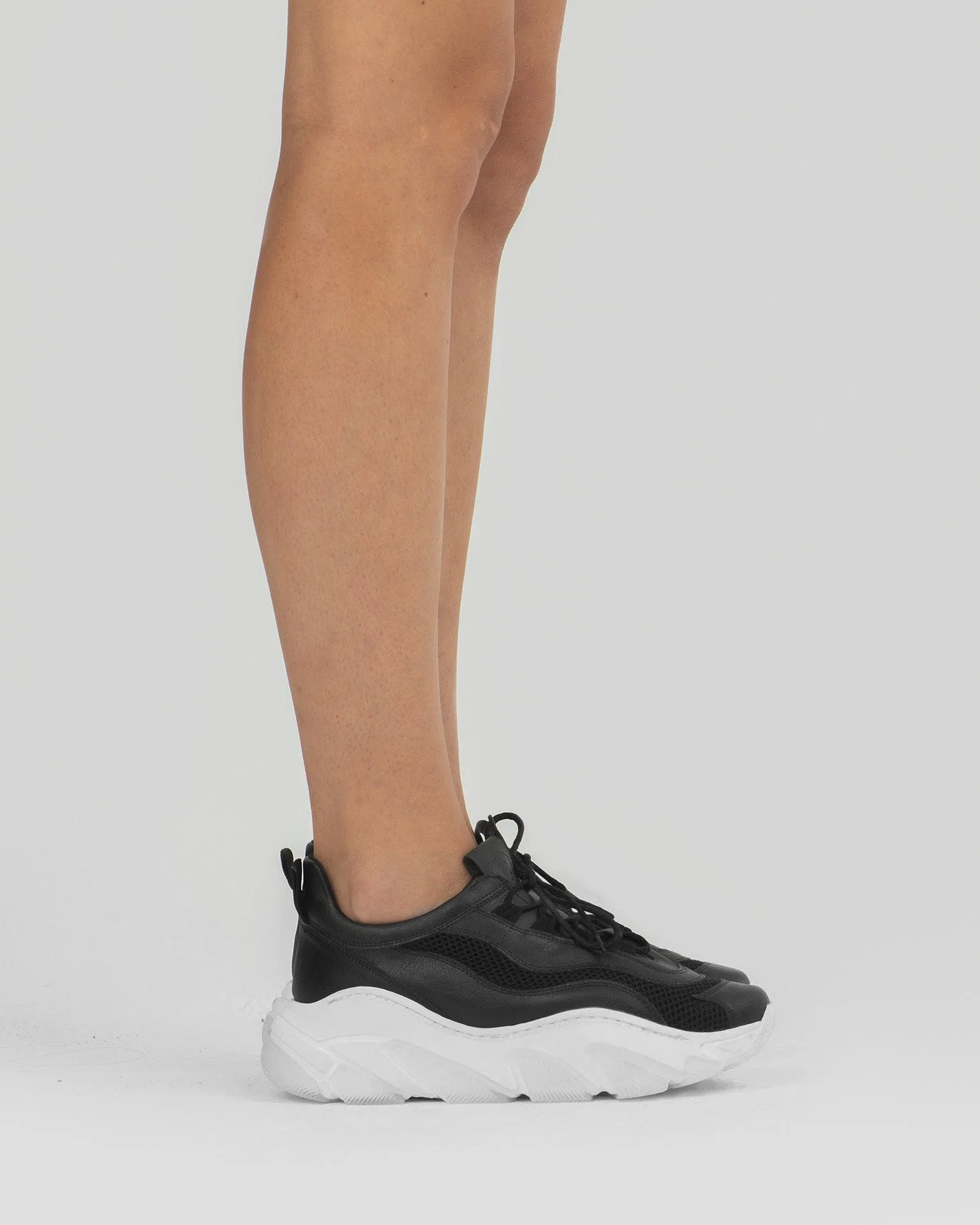 Daddy's Women's Grape Leather Vegan Sneakers | Black & White