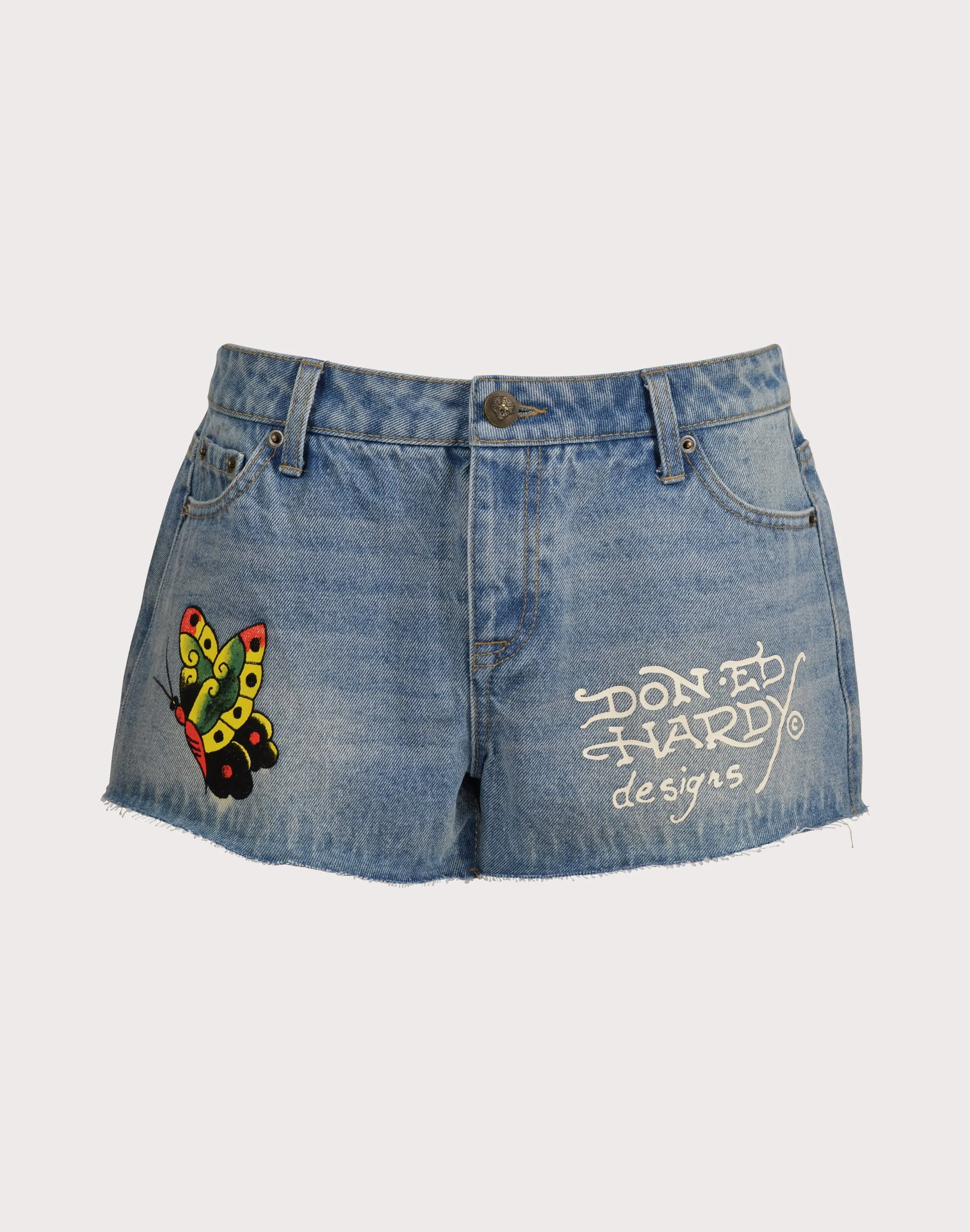 Ed Hardy BFly Denim Shorts
