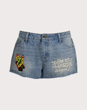 Ed Hardy BFly Denim Shorts