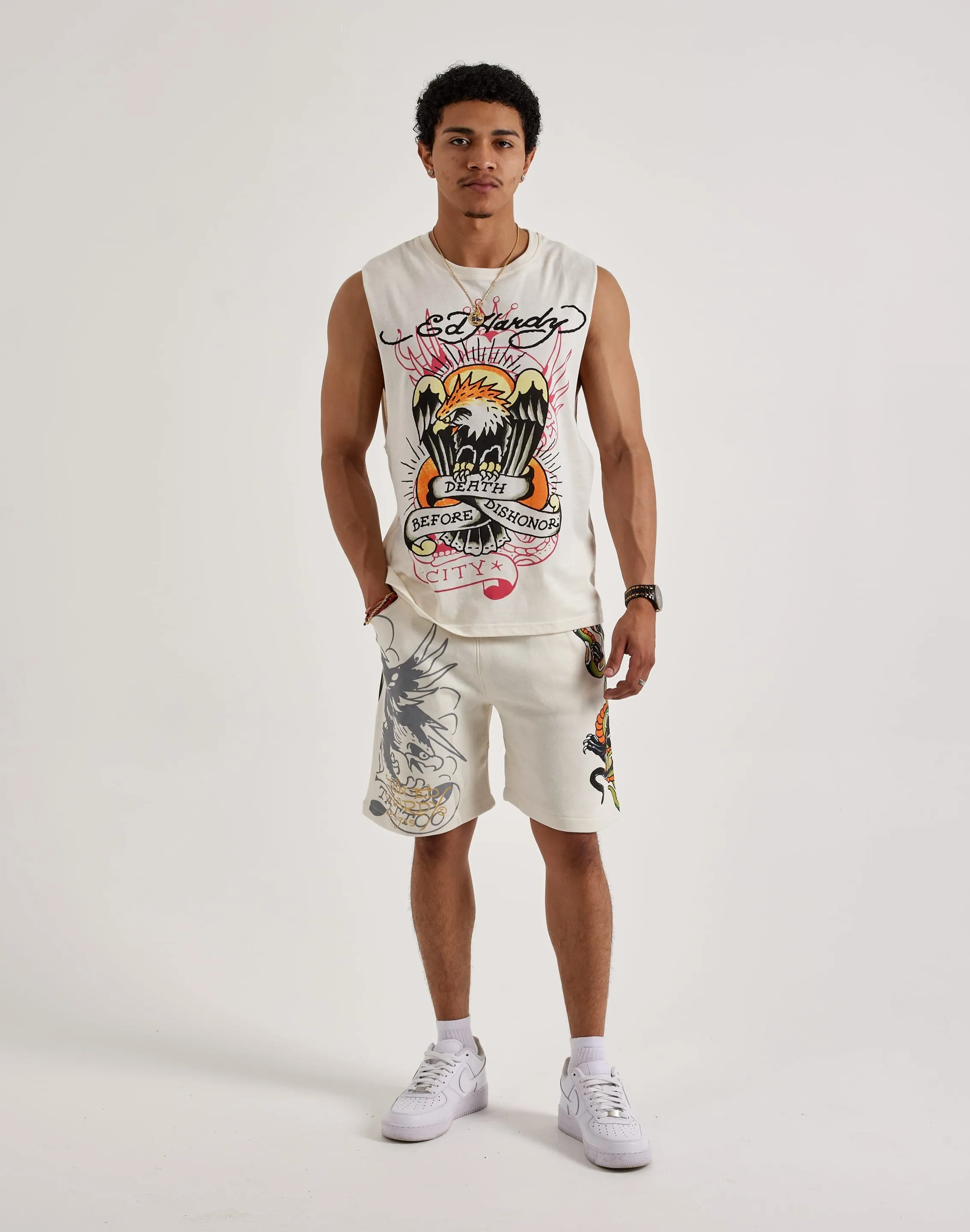 Ed Hardy Death Before Dishonor Eagle Sleeveless Tee
