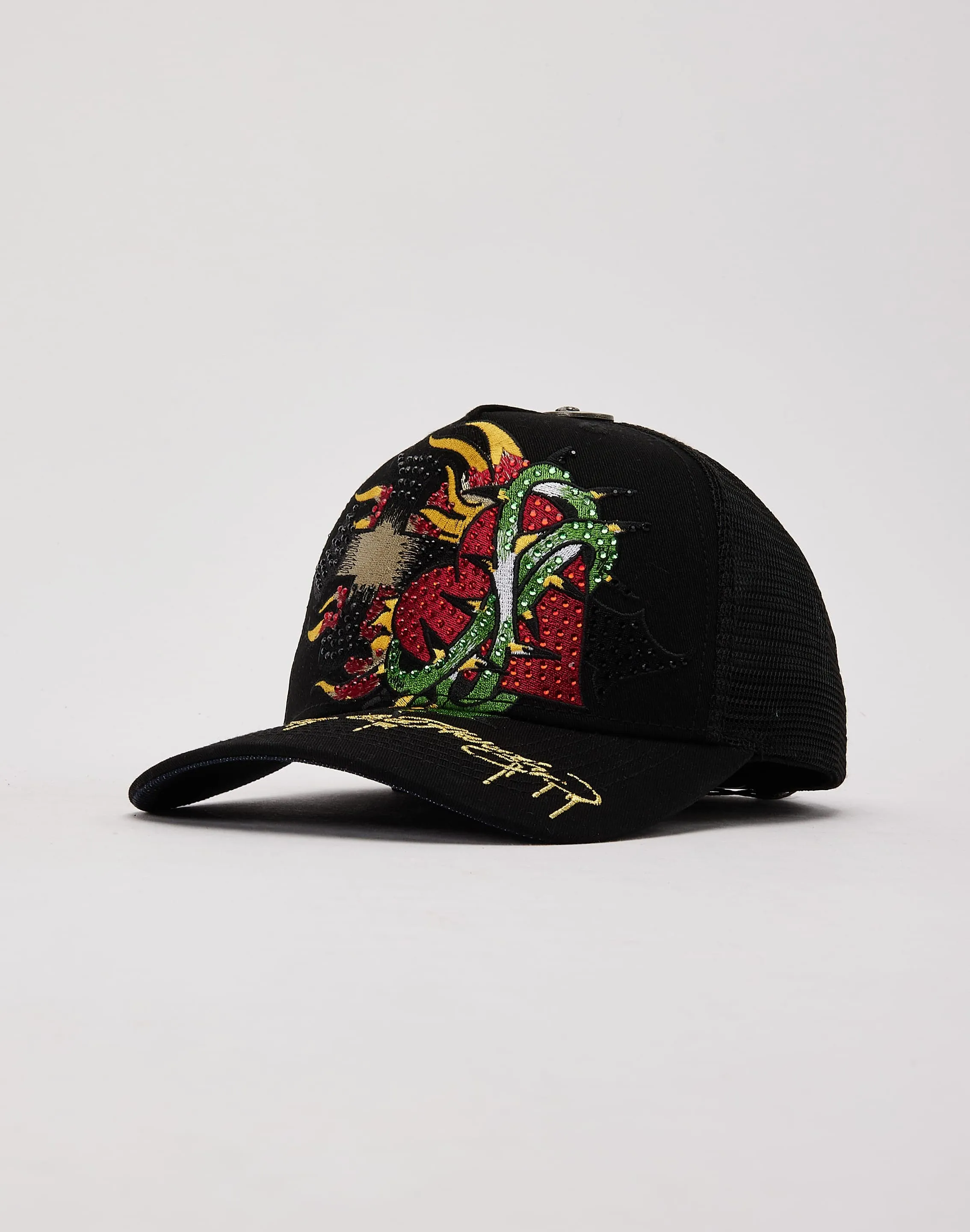 Ed Hardy Mary Cross Trucker Hat