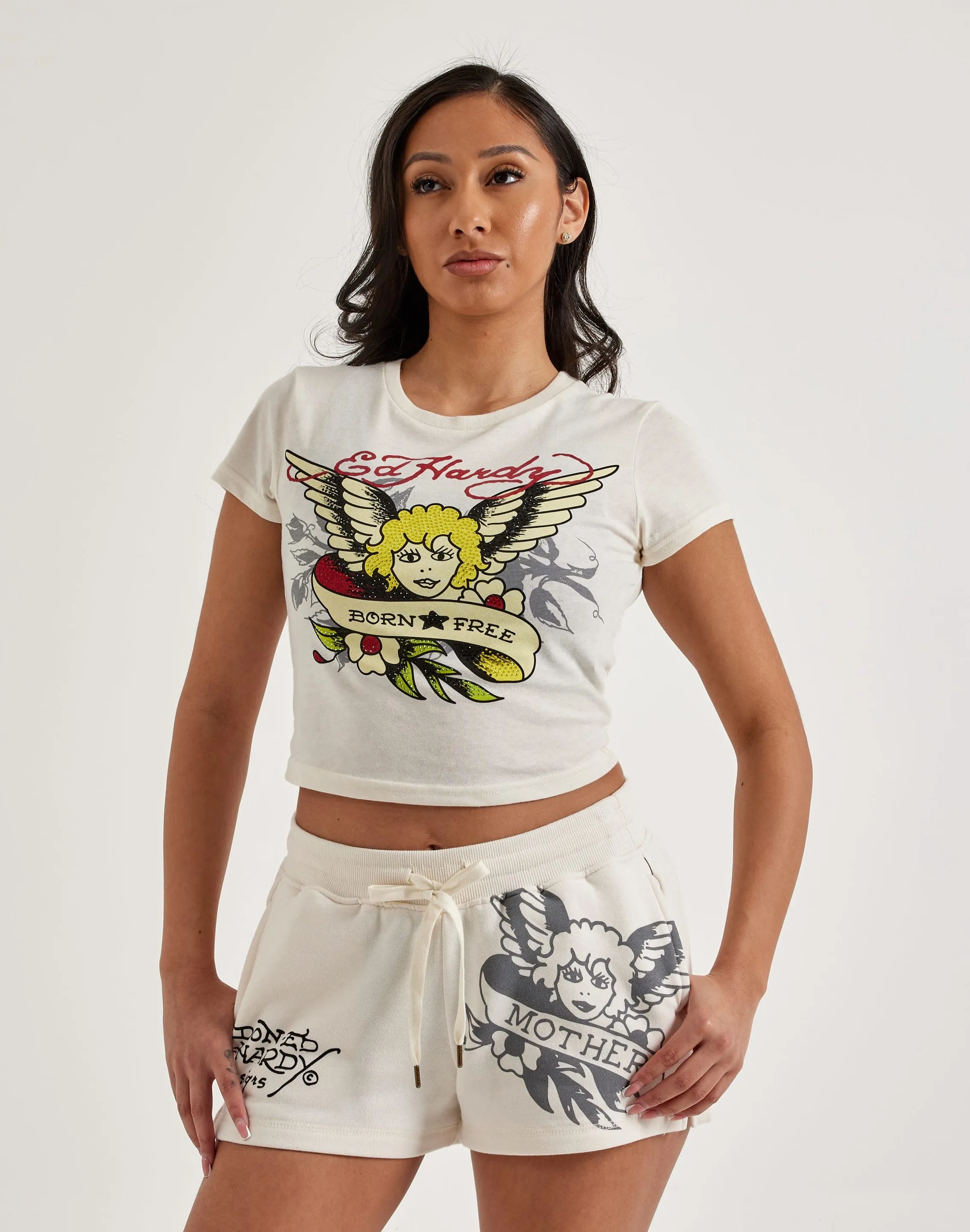 Ed Hardy Rhinestone Cherub Baby Tee