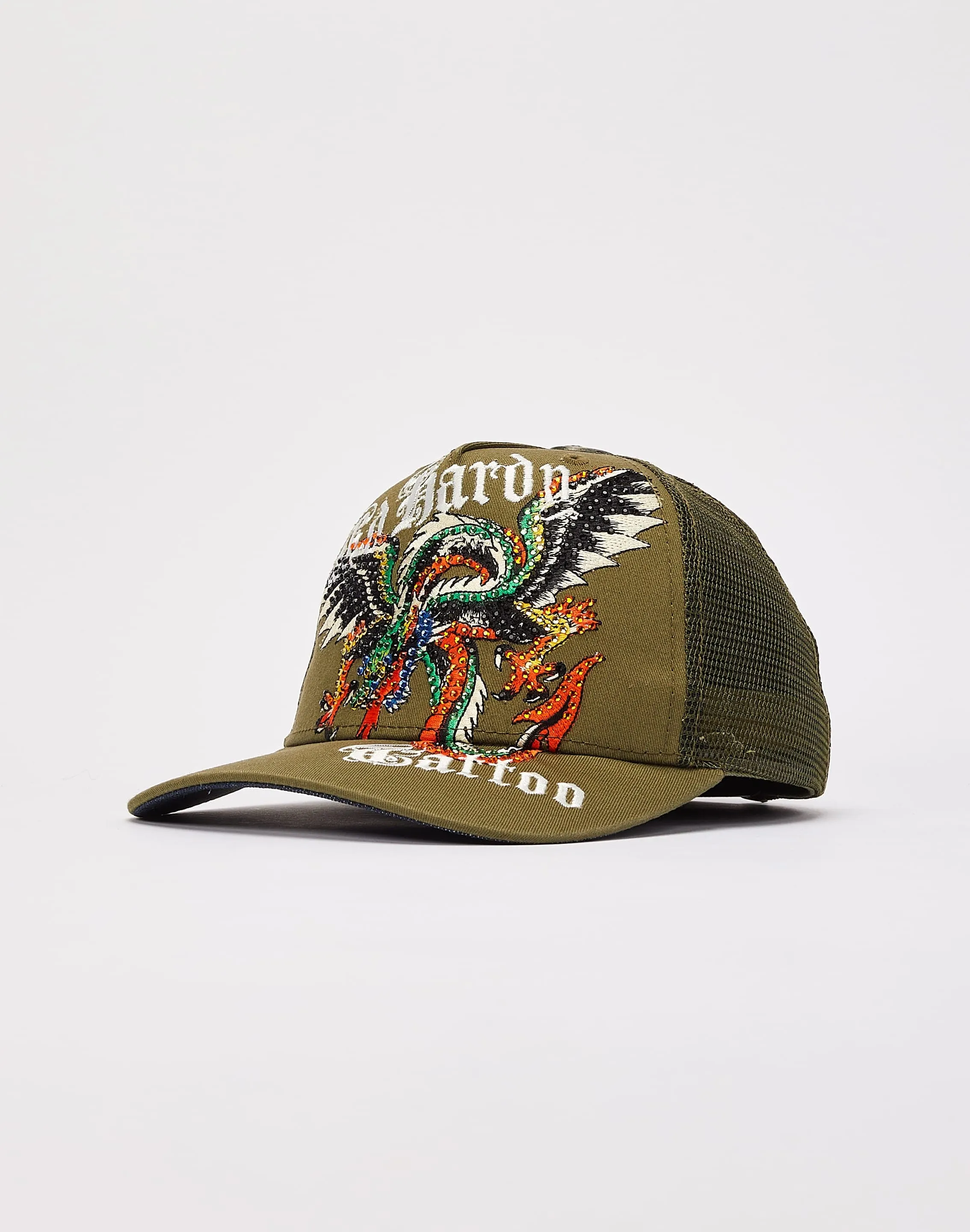 Ed Hardy Rhinestone Dragon Trucker Hat
