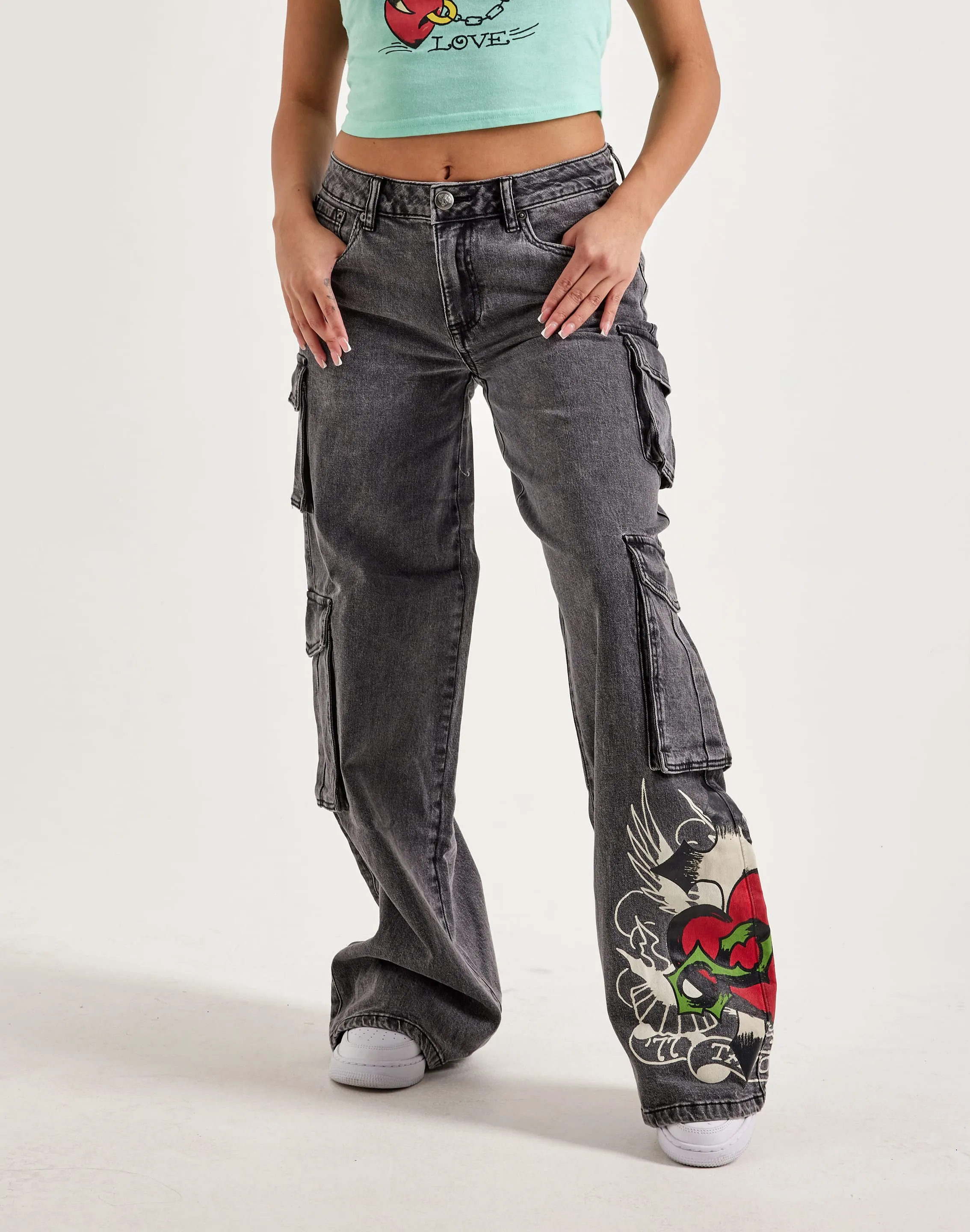 Ed Hardy Sacred Heart Cargo Jeans