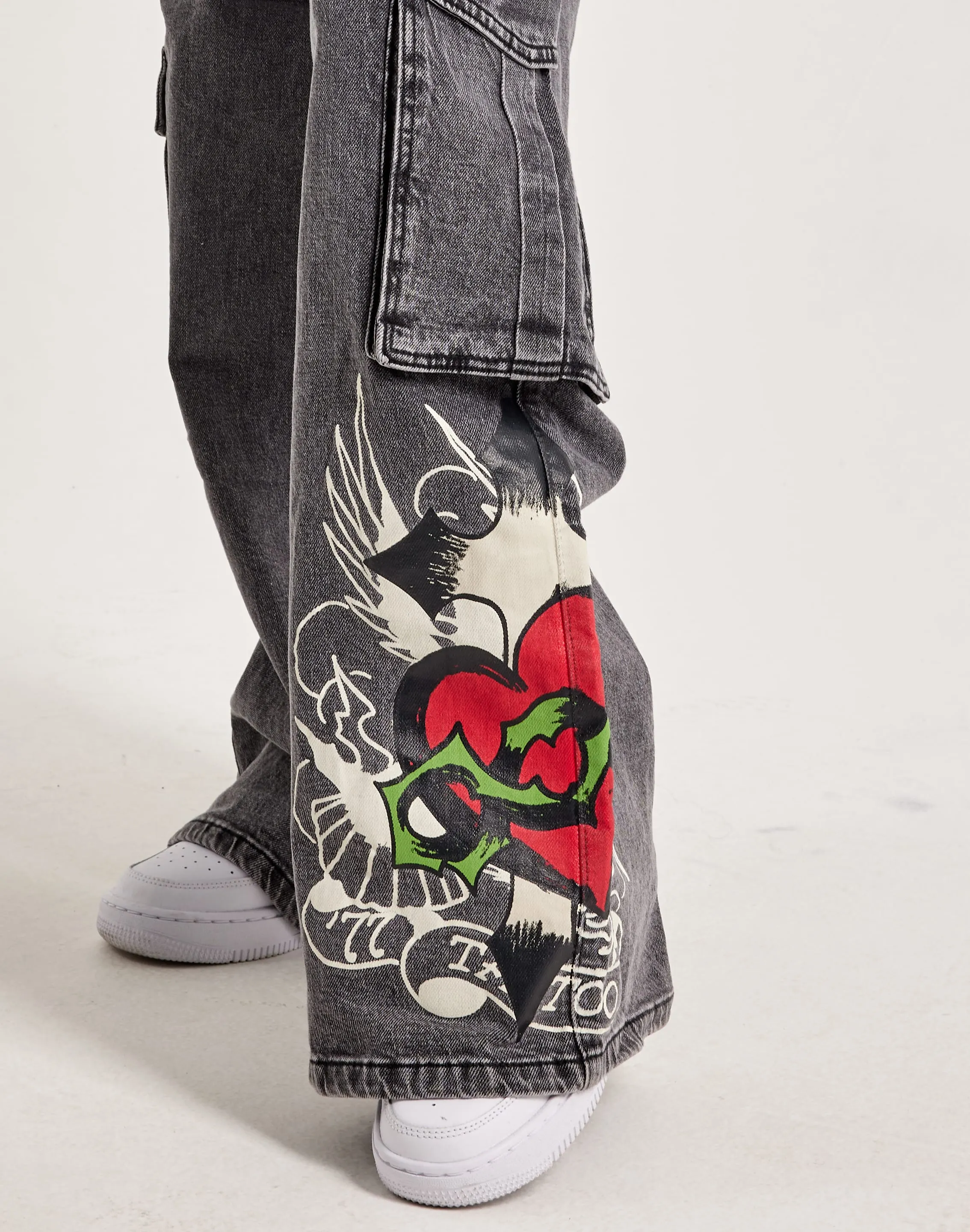 Ed Hardy Sacred Heart Cargo Jeans