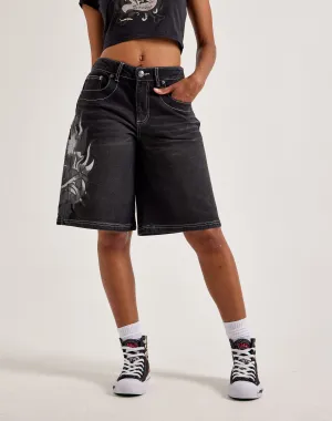 Ed Hardy Sacred Heart Denim Shorts