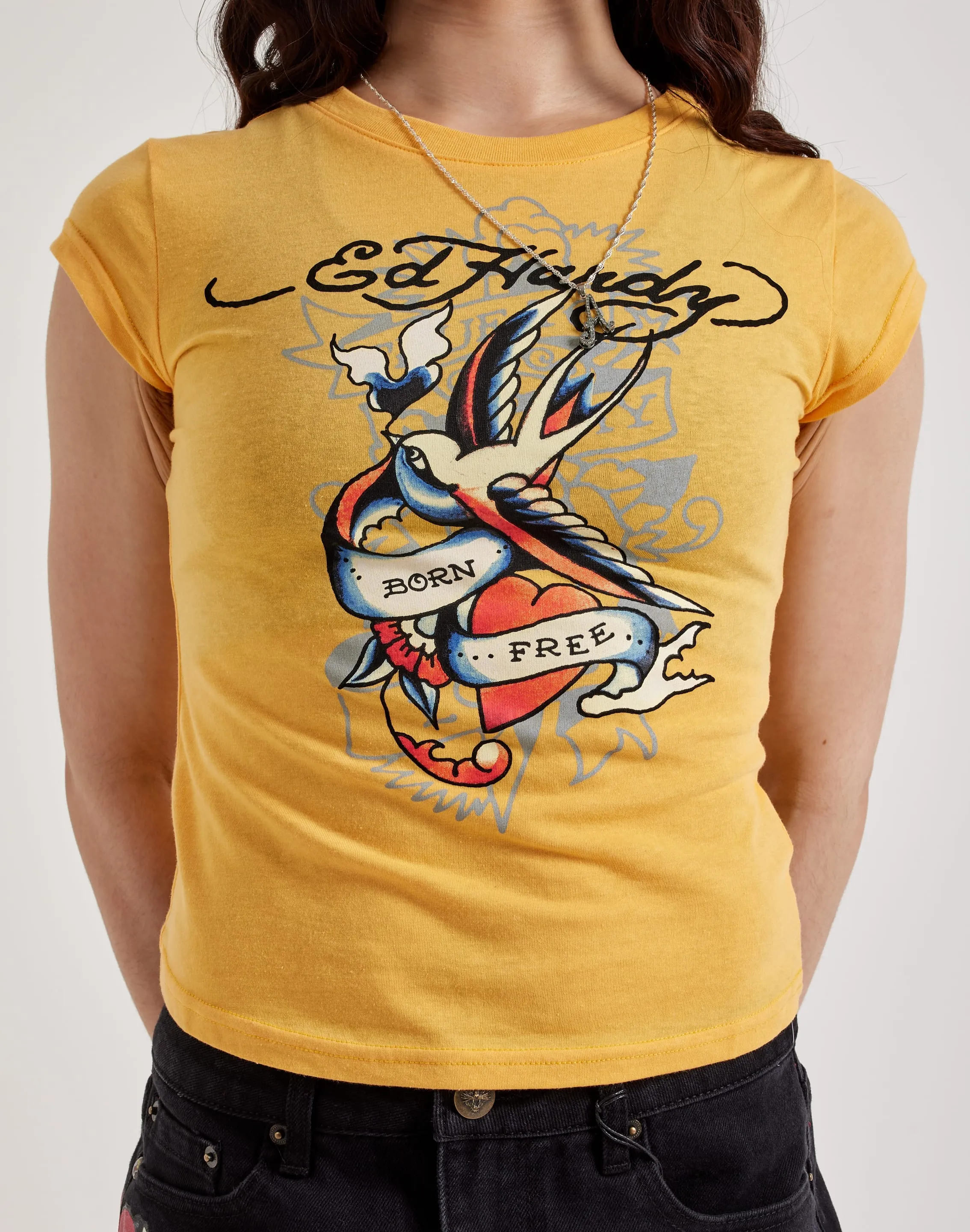 Ed Hardy Swallow Cap Sleeve Tee