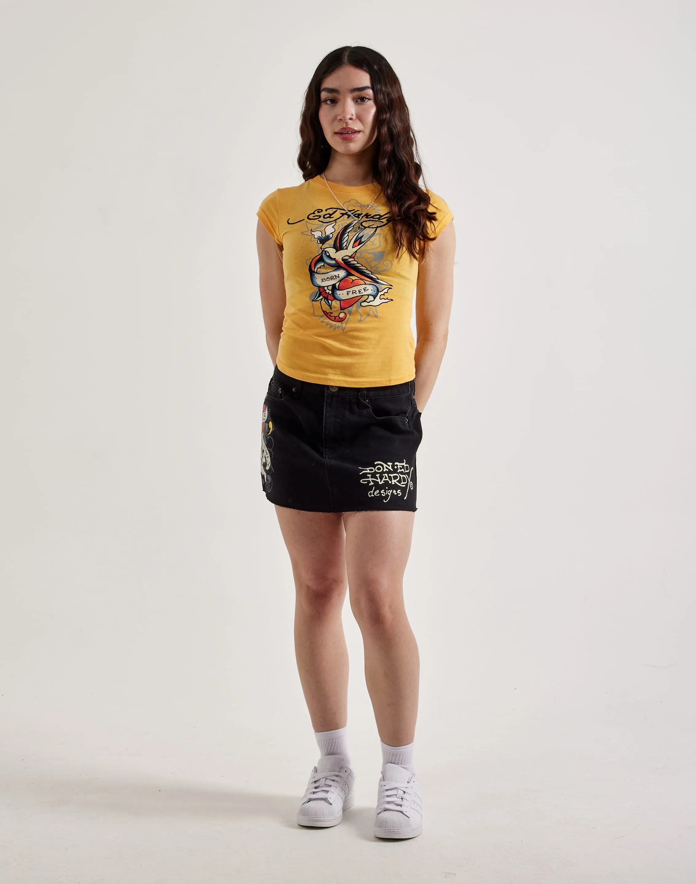 Ed Hardy Swallow Cap Sleeve Tee