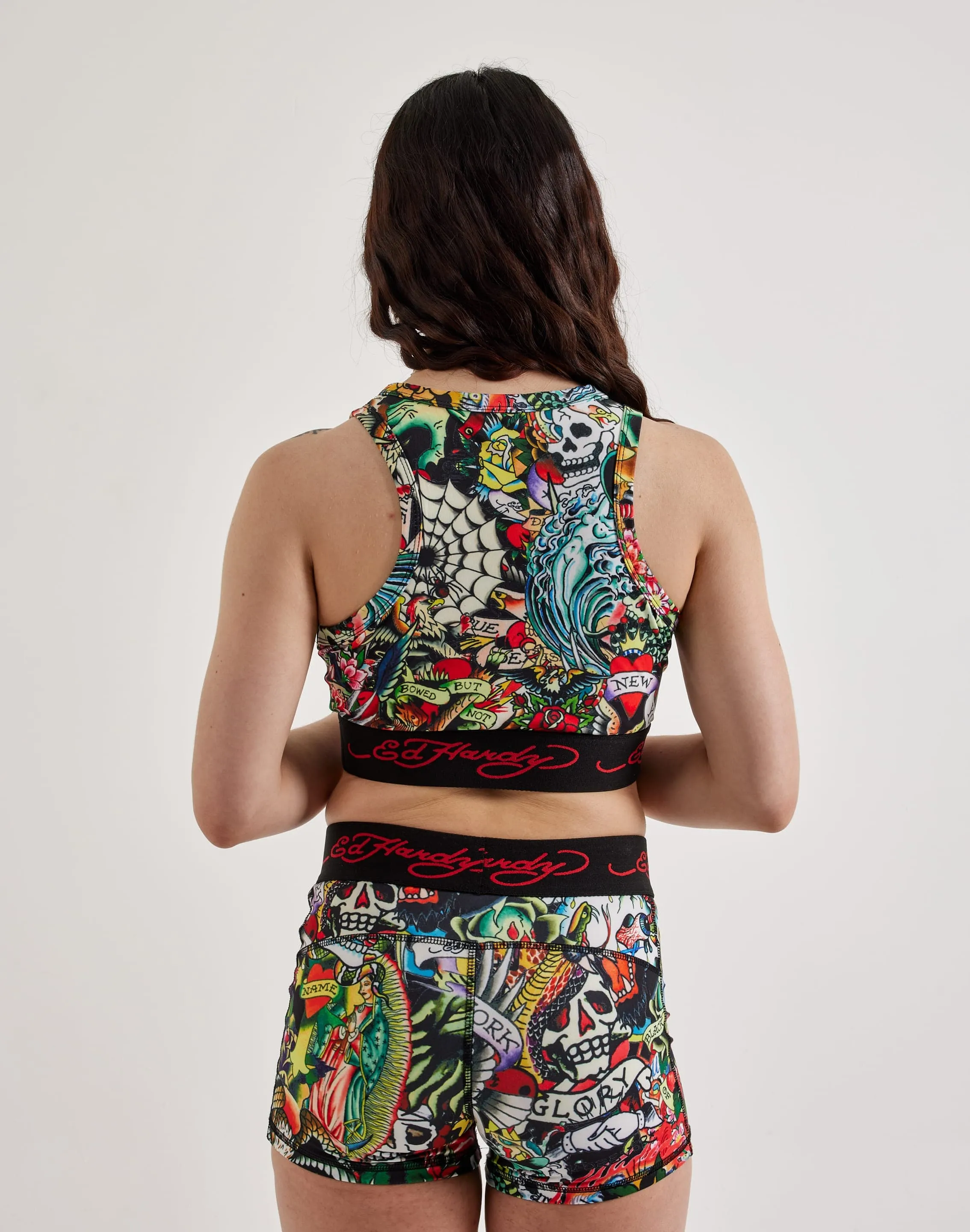 Ed Hardy Tattoo Collage Fitted Tank Top
