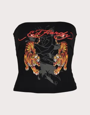 Ed Hardy Tiger Tube Black Top