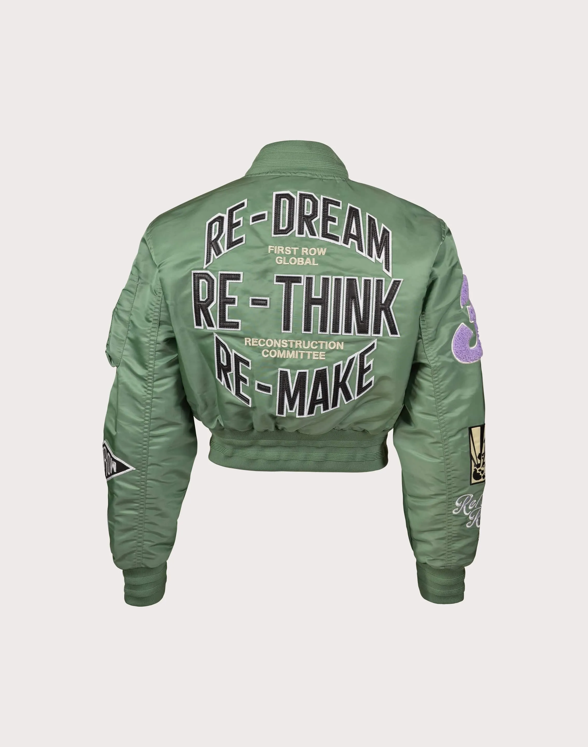 First Row Cropped Varsity Vintage GreenJacket