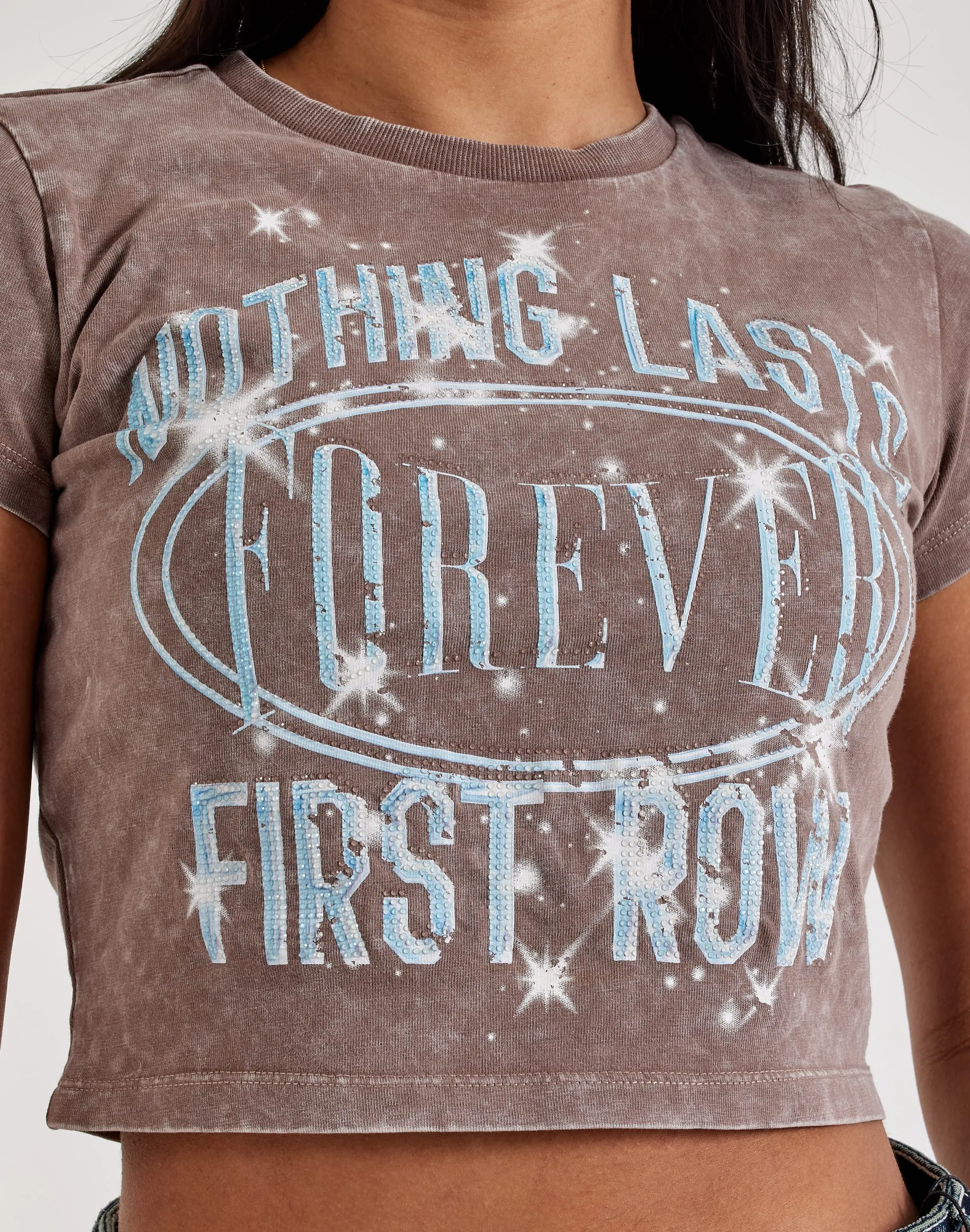First Row Rhinestone Baby Tee