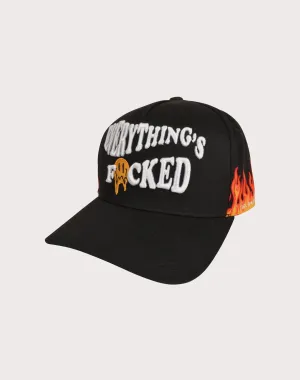 GENERAL RELATIVITY COMPANY LLC Everything Is F Flames Trucker Snapback Hat-Black