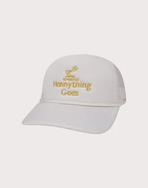 GENERAL RELATIVITY COMPANY LLC Hennything Goes Trucker White/Gold Snapback