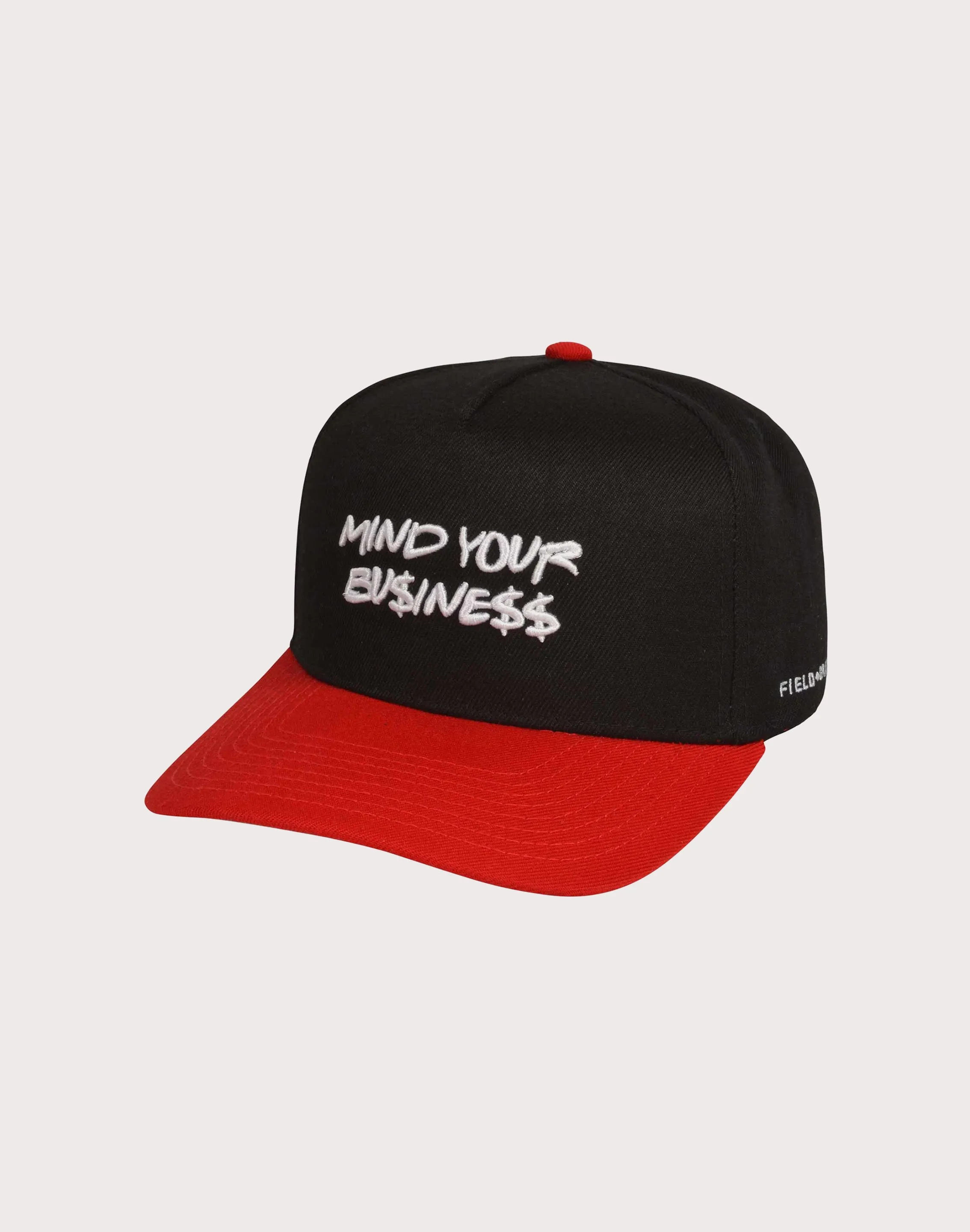 GENERAL RELATIVITY COMPANY LLC Mind Your Business Varsity Trucker Snapback Hat-Black/Red