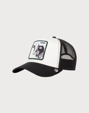 Goorin Bros . Cash Cow Trucker Snapback Hat-White/Black