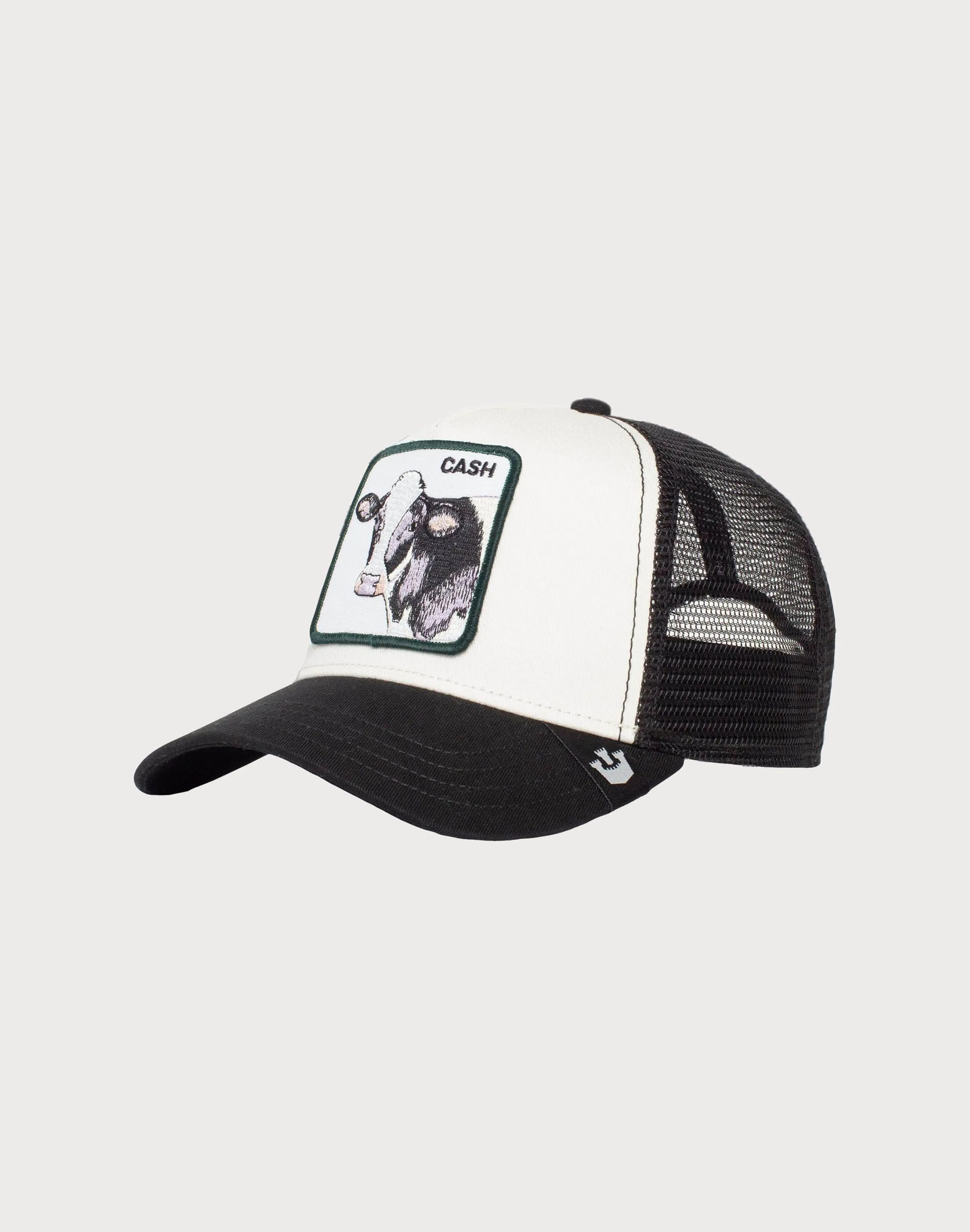 Goorin Bros . Cash Cow Trucker Snapback Hat-White/Black