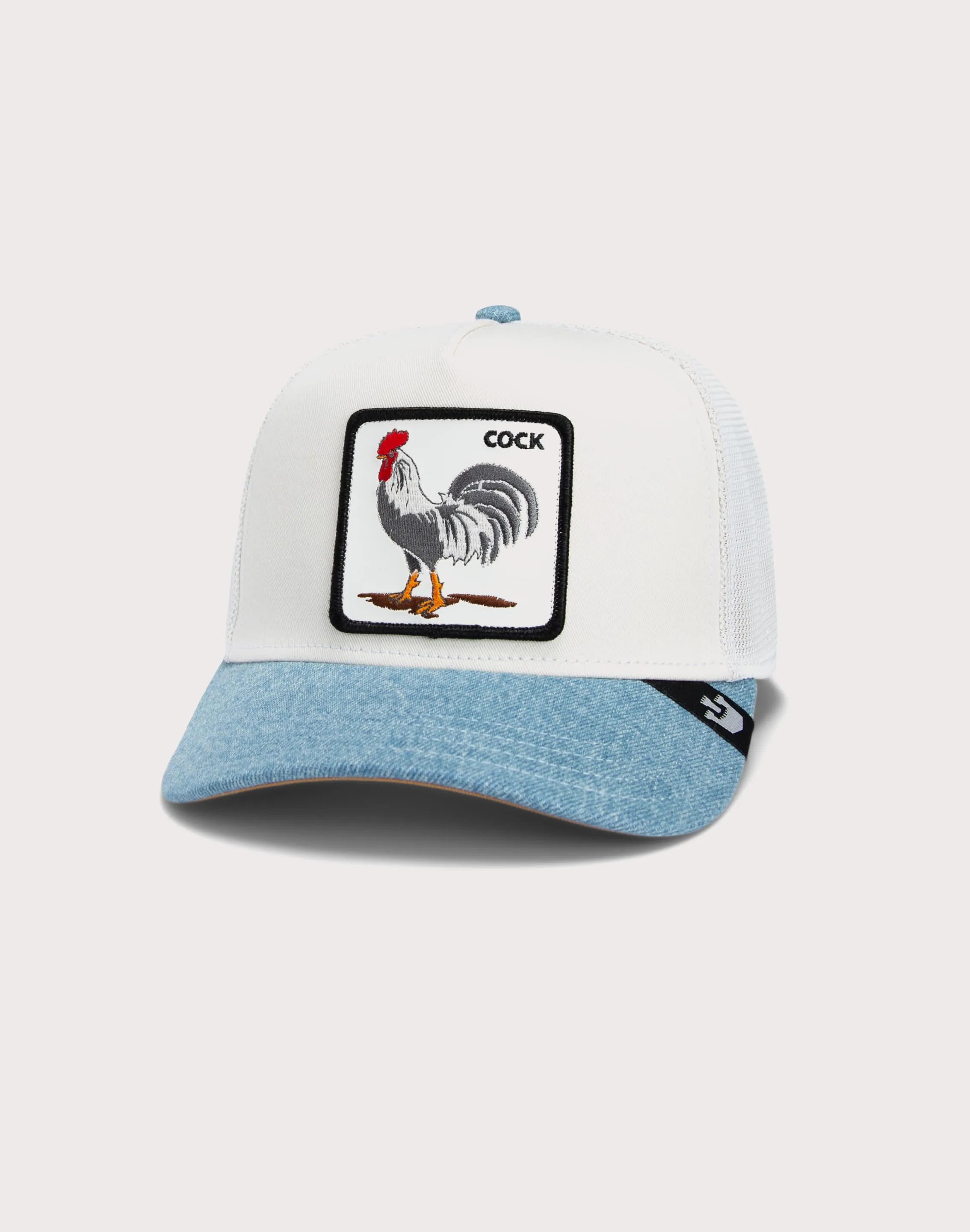 Goorin Bros Rooster Denim Bill Trucker Snapback-White/Denim