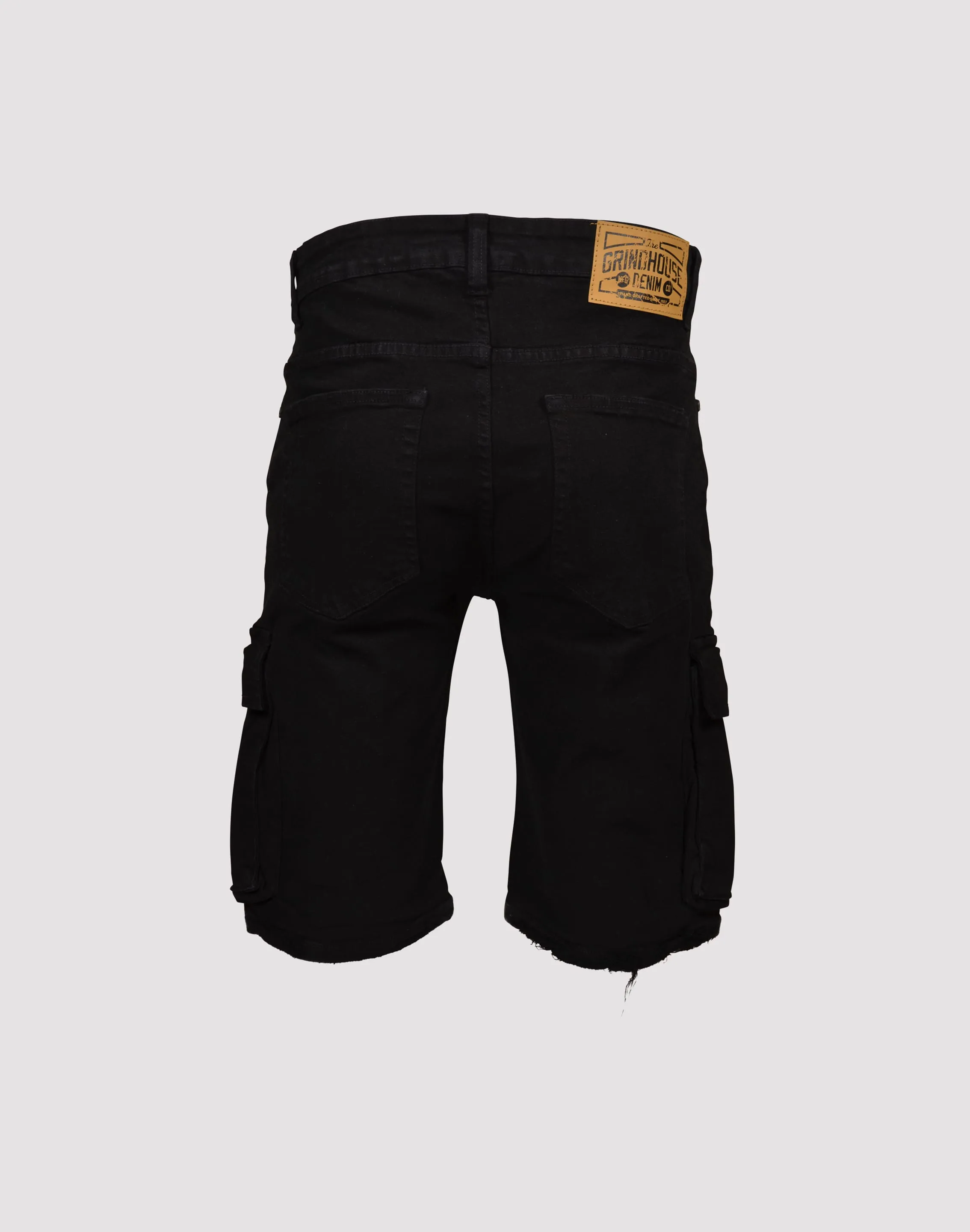 Grindhouse Cargo Pocket Denim Black Shorts