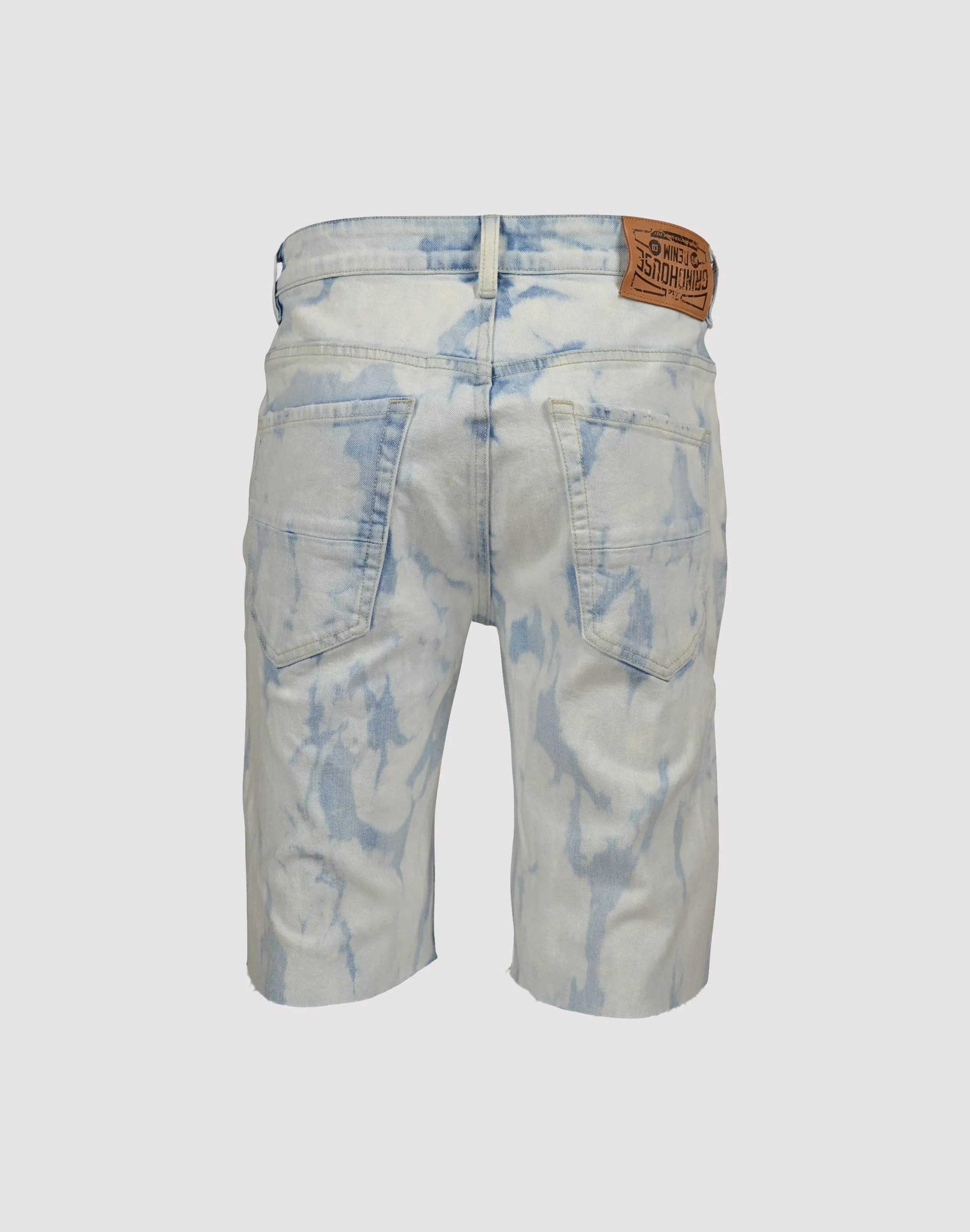 Grindhouse Ice Wash Ripped Denim Shorts