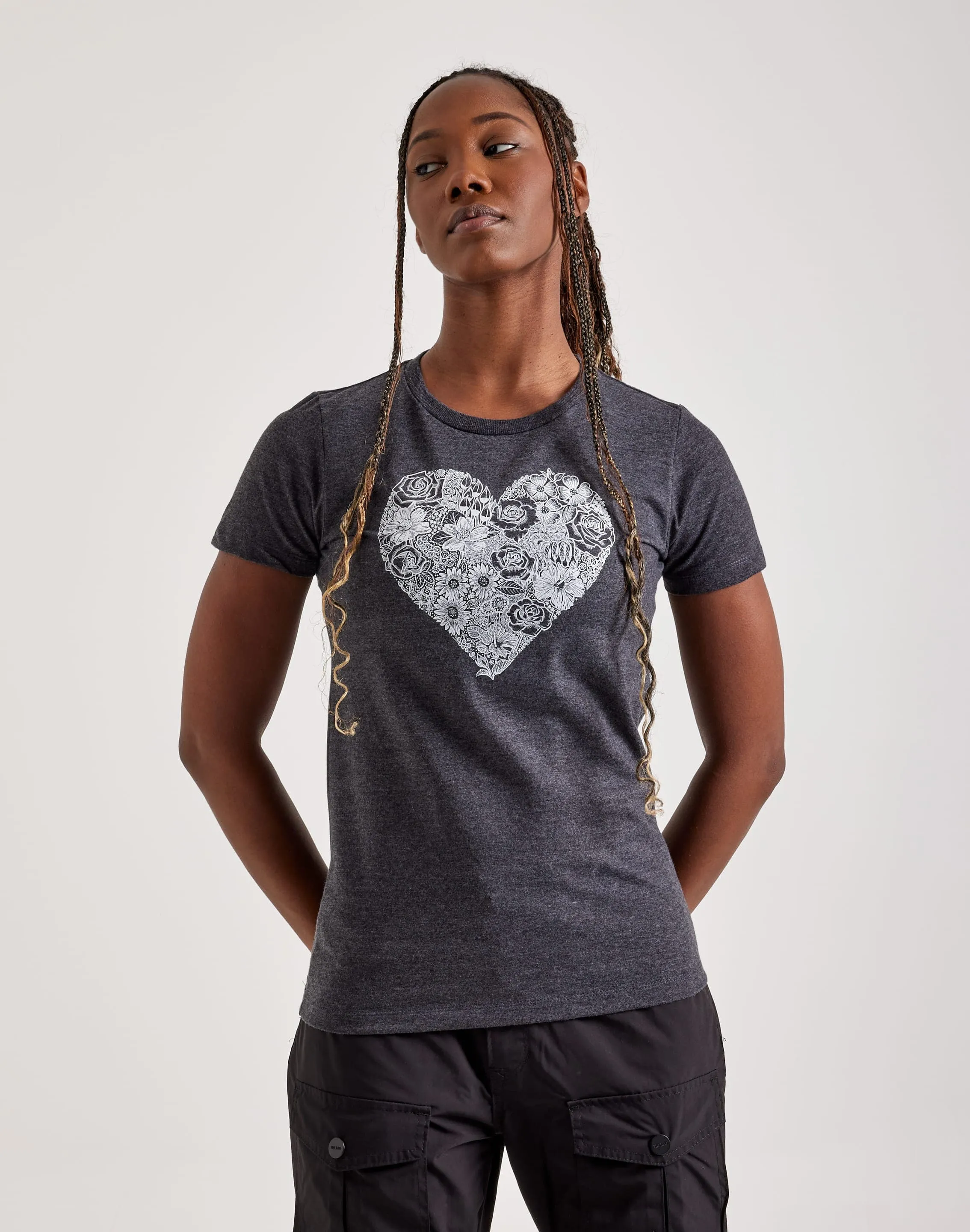 LA Pop Art Heart Flowers Tee