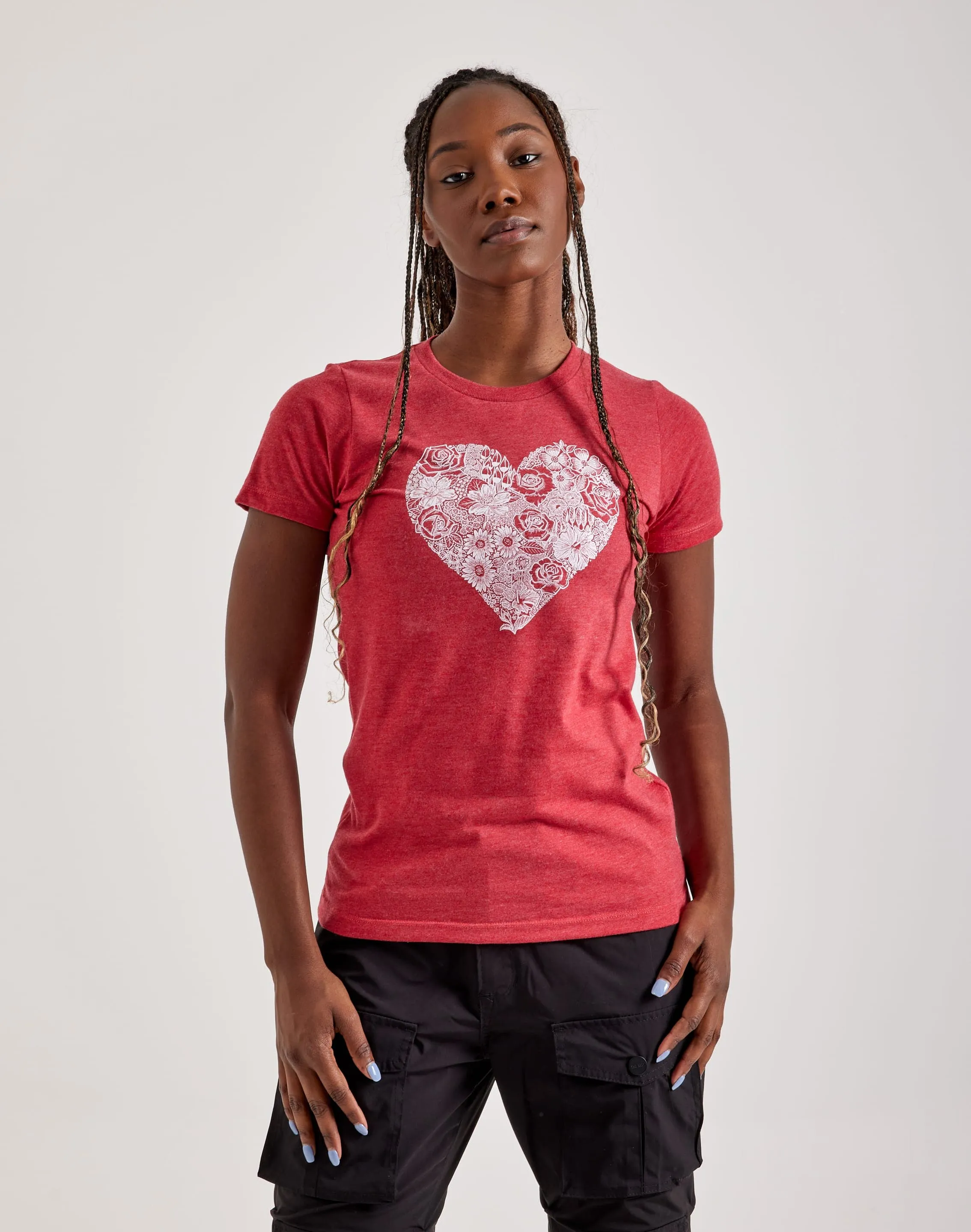 LA Pop Art Heart Flowers Tee