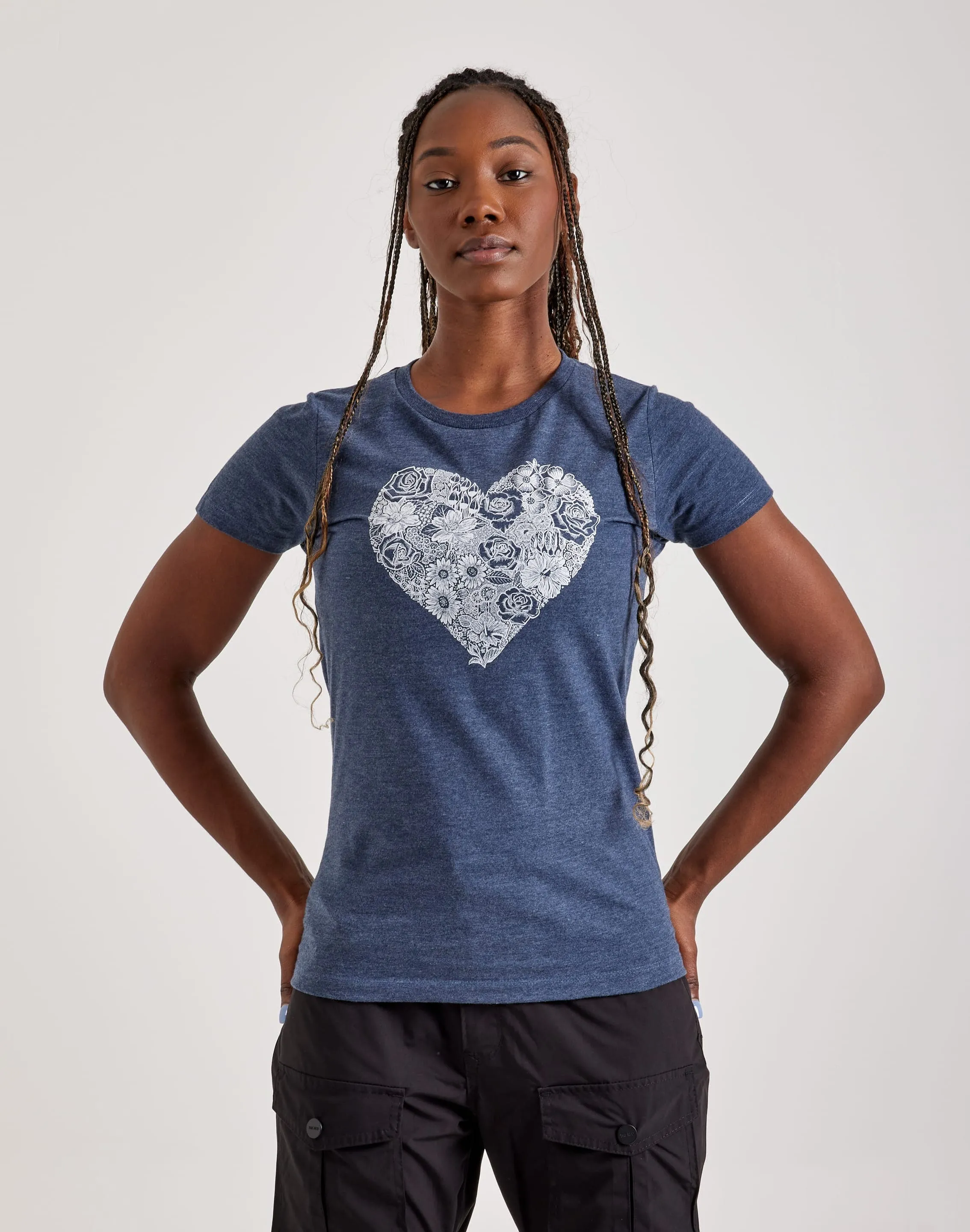 LA Pop Art Heart Flowers Tee