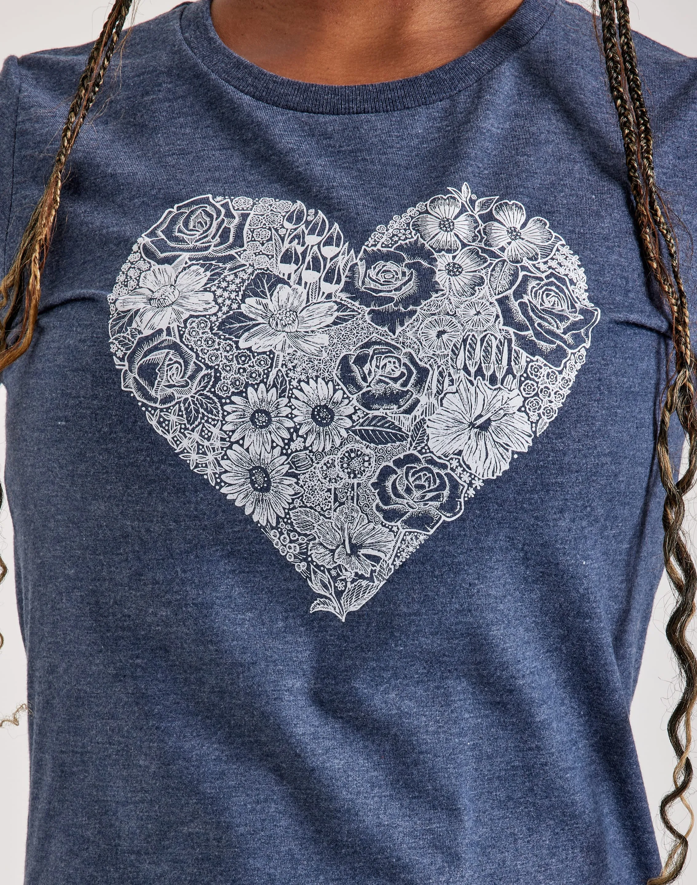 LA Pop Art Heart Flowers Tee
