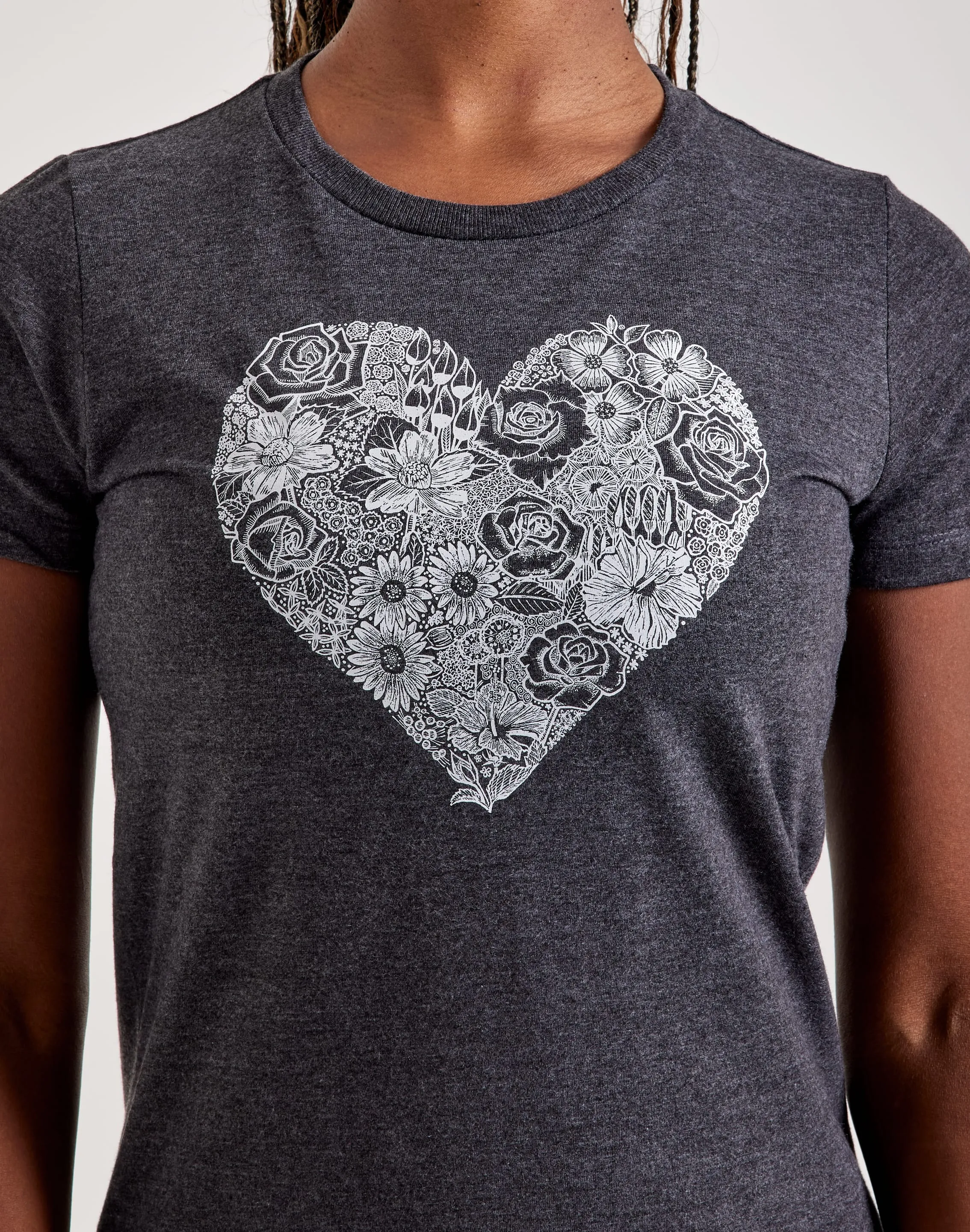 LA Pop Art Heart Flowers Tee