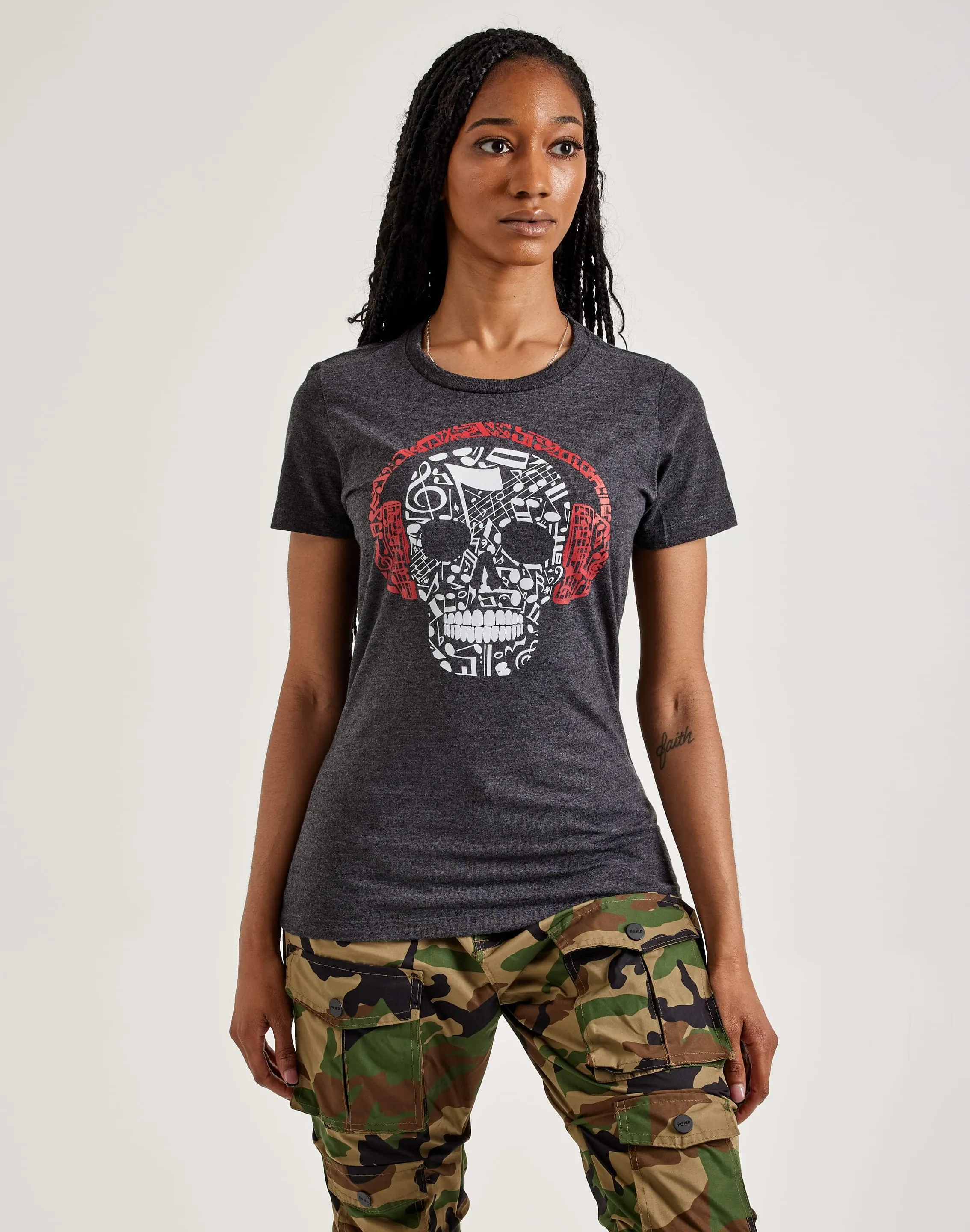 LA Pop Art Music Notes Skull Tee