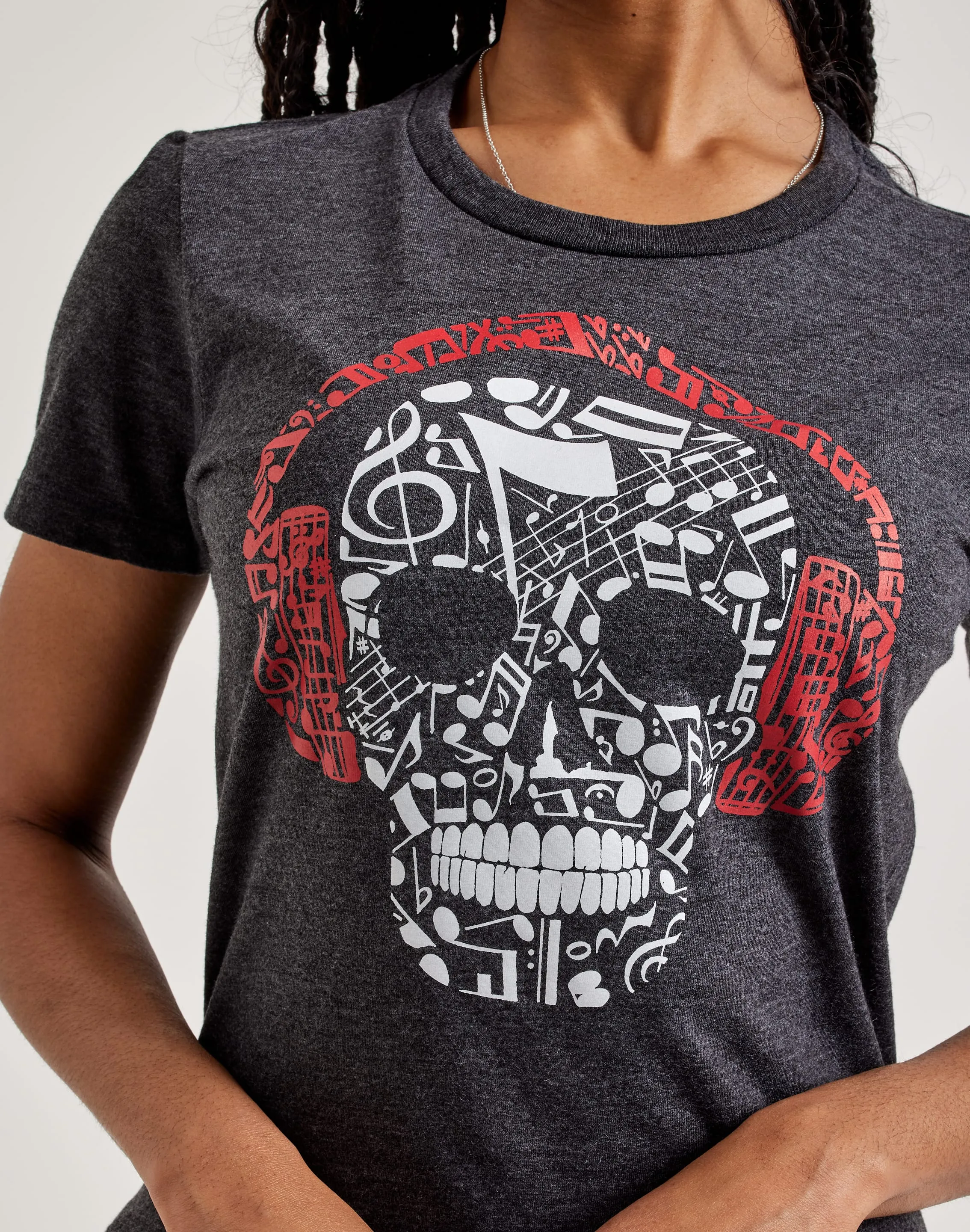 LA Pop Art Music Notes Skull Tee